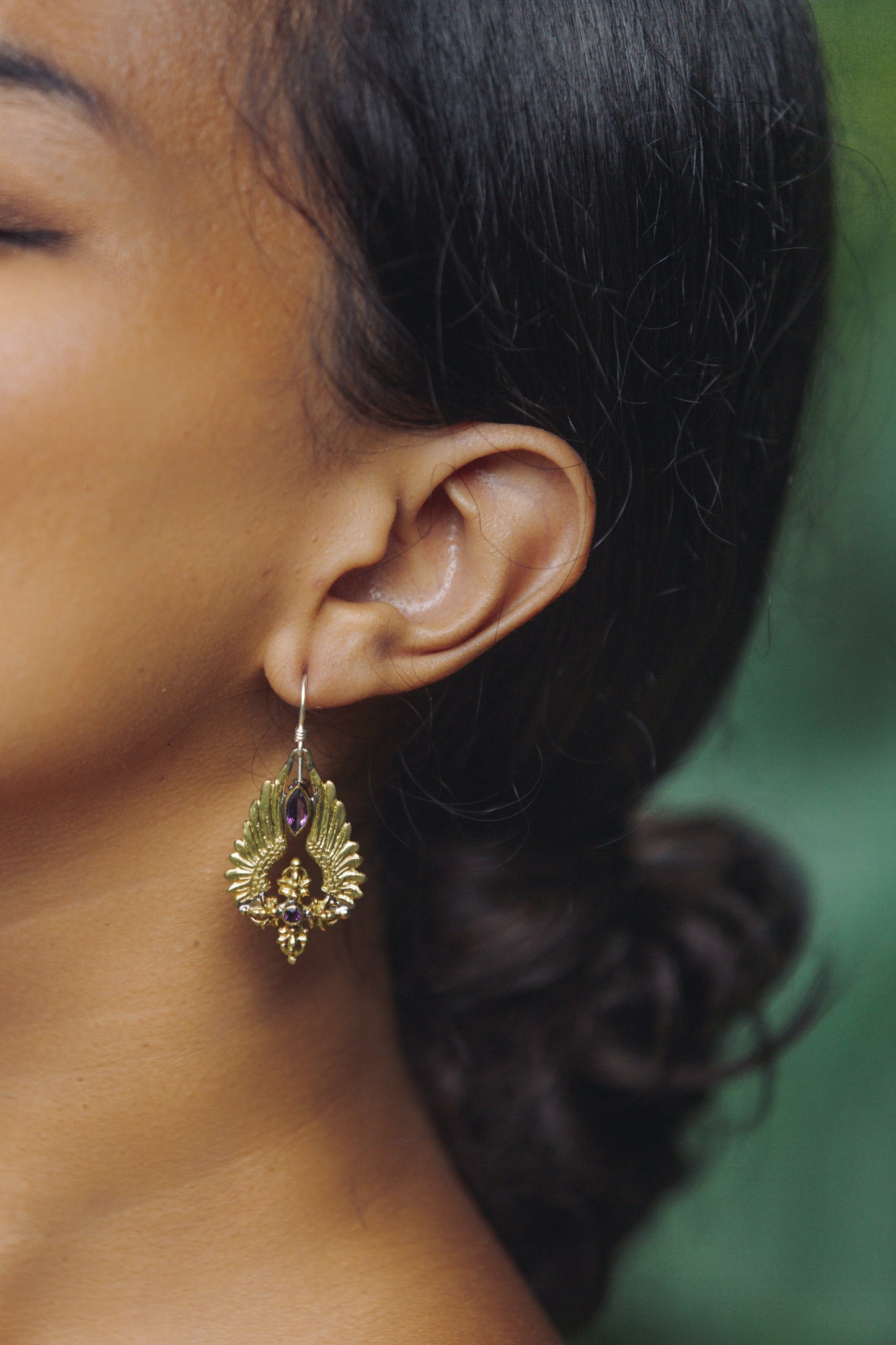 Flying Vajra Earrings Liquid Fire Mantra