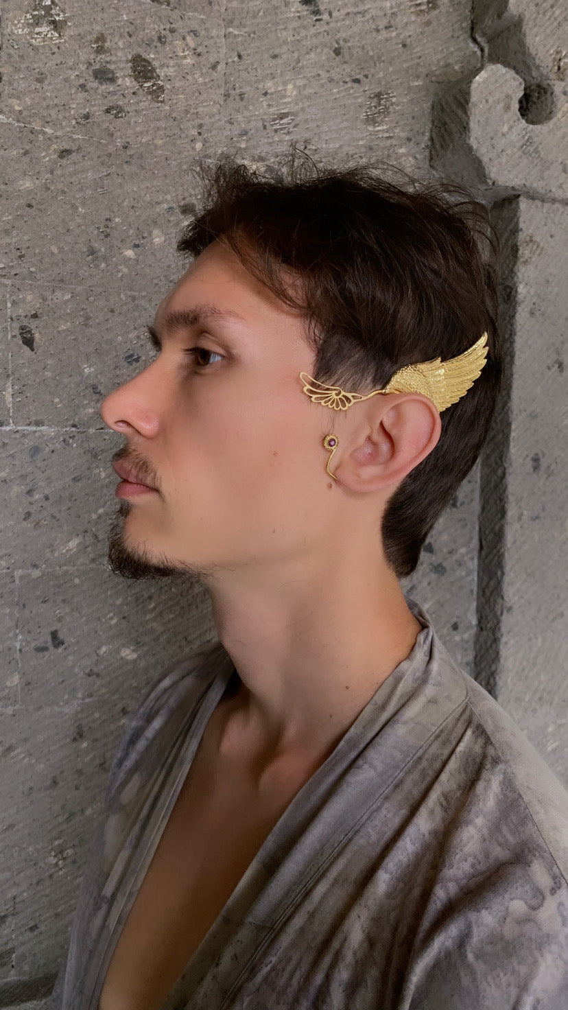 Wing Ear Cuffs - 24K Gold Plated Liquid Fire Mantra
