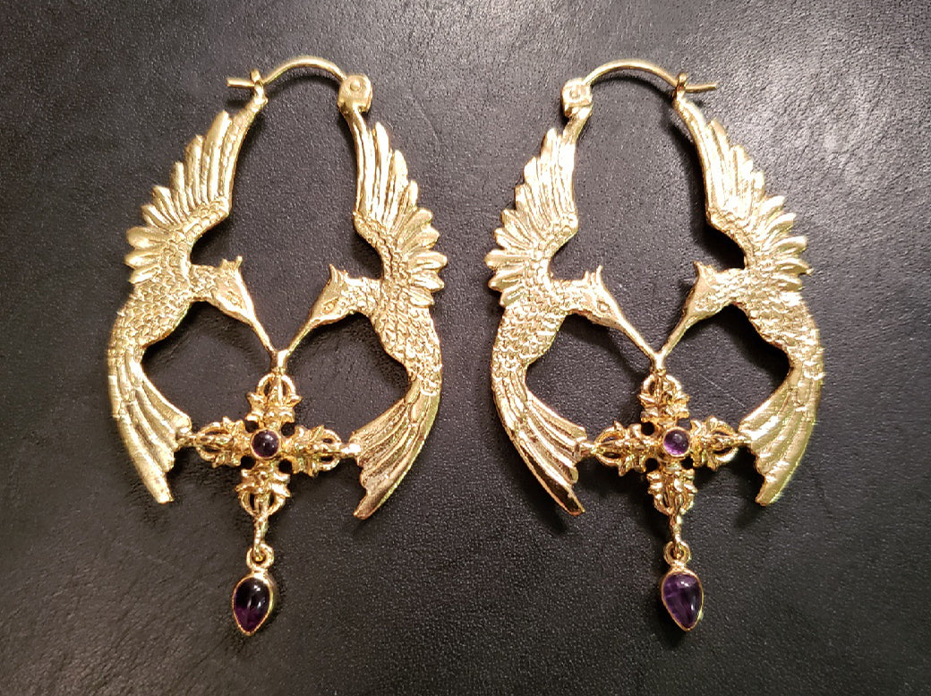HumGaiaTri Earrings Brass