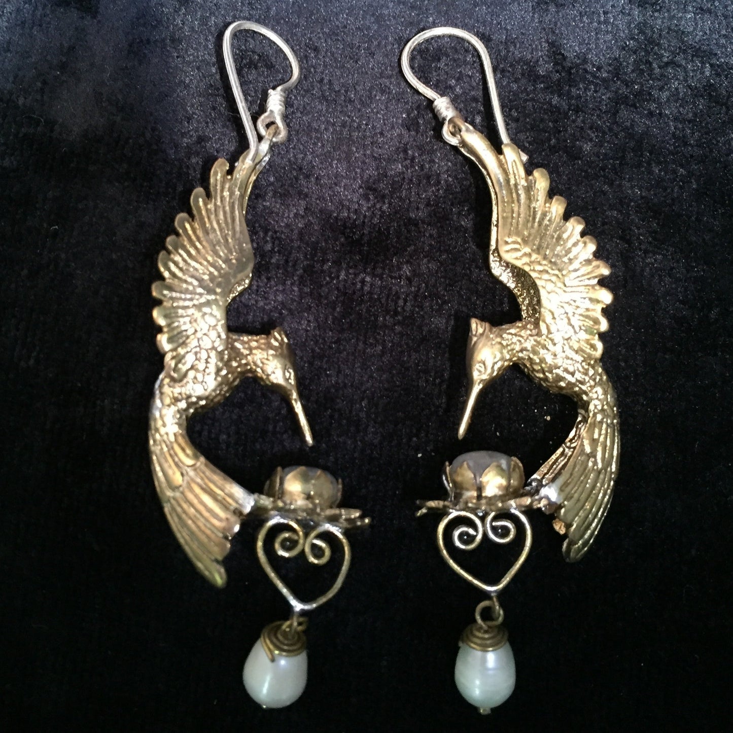 hummingbird lotus earrings
