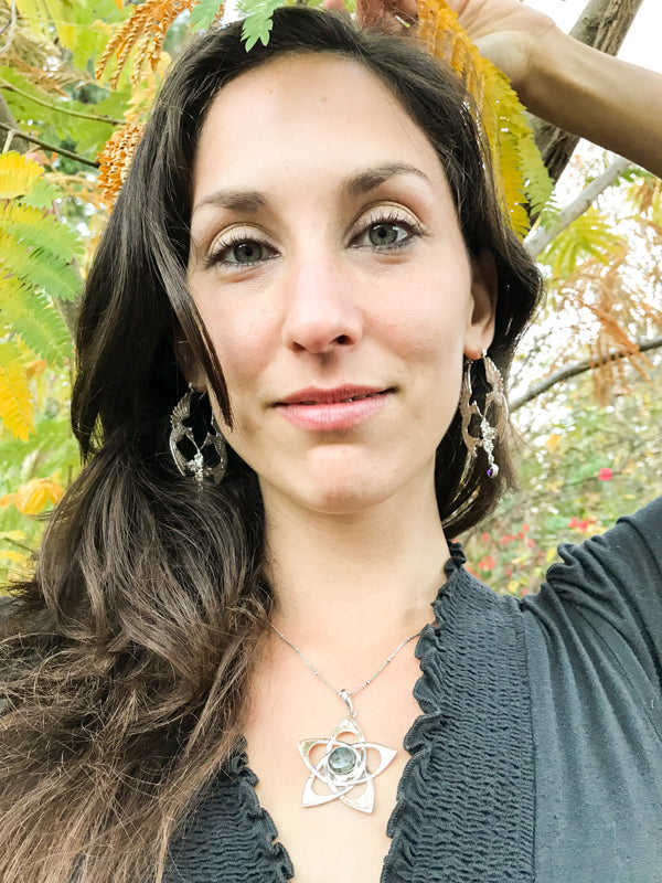 HumGaiaTri Earrings Liquid Fire Mantra