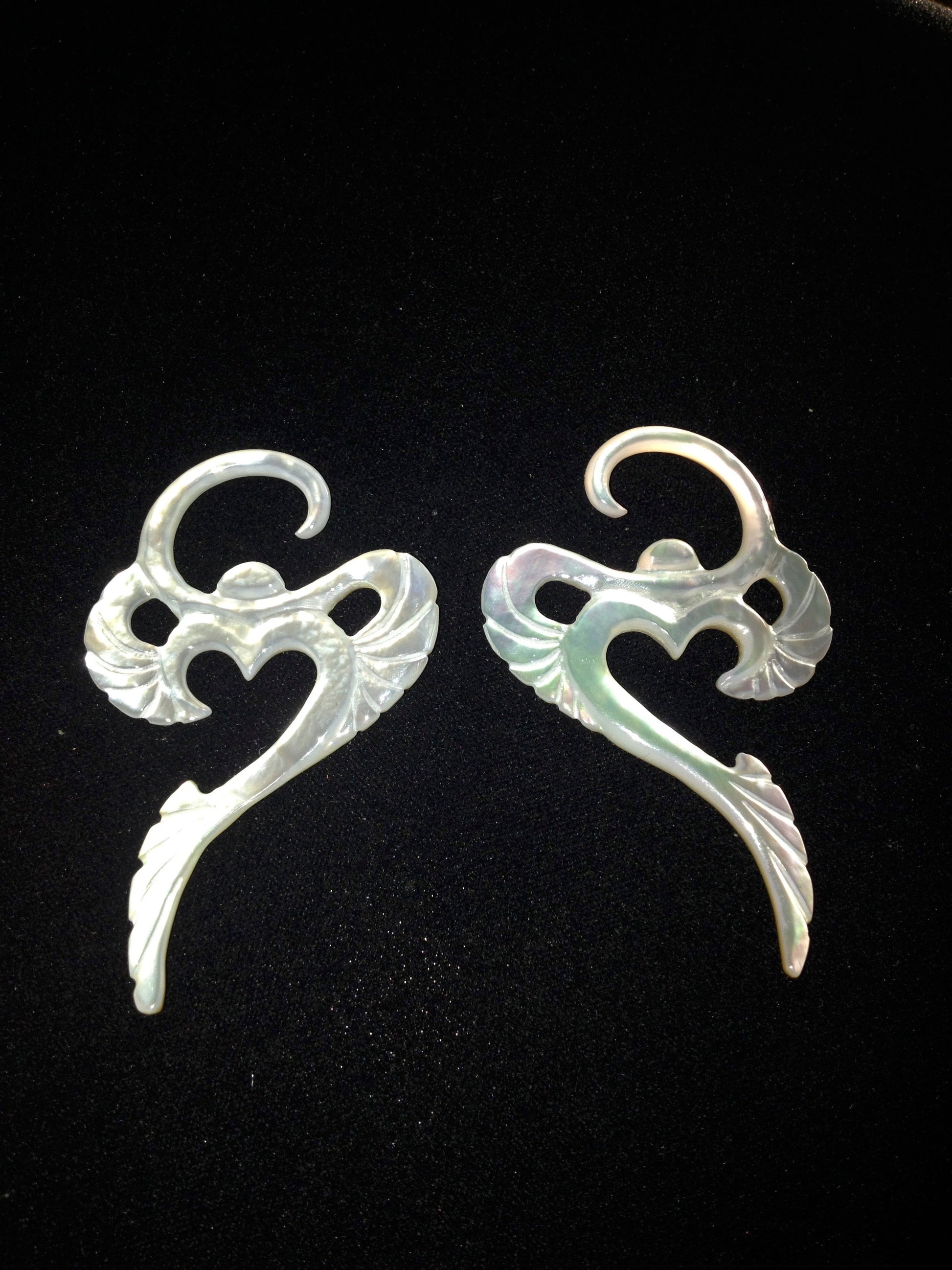 Winged Om Gauged Earrings Liquid Fire Mantra