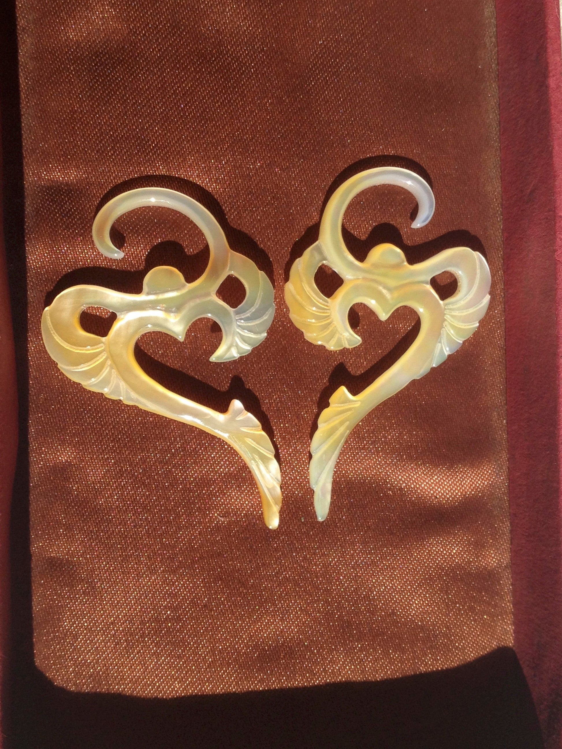 Winged Om Gauged Earrings Liquid Fire Mantra