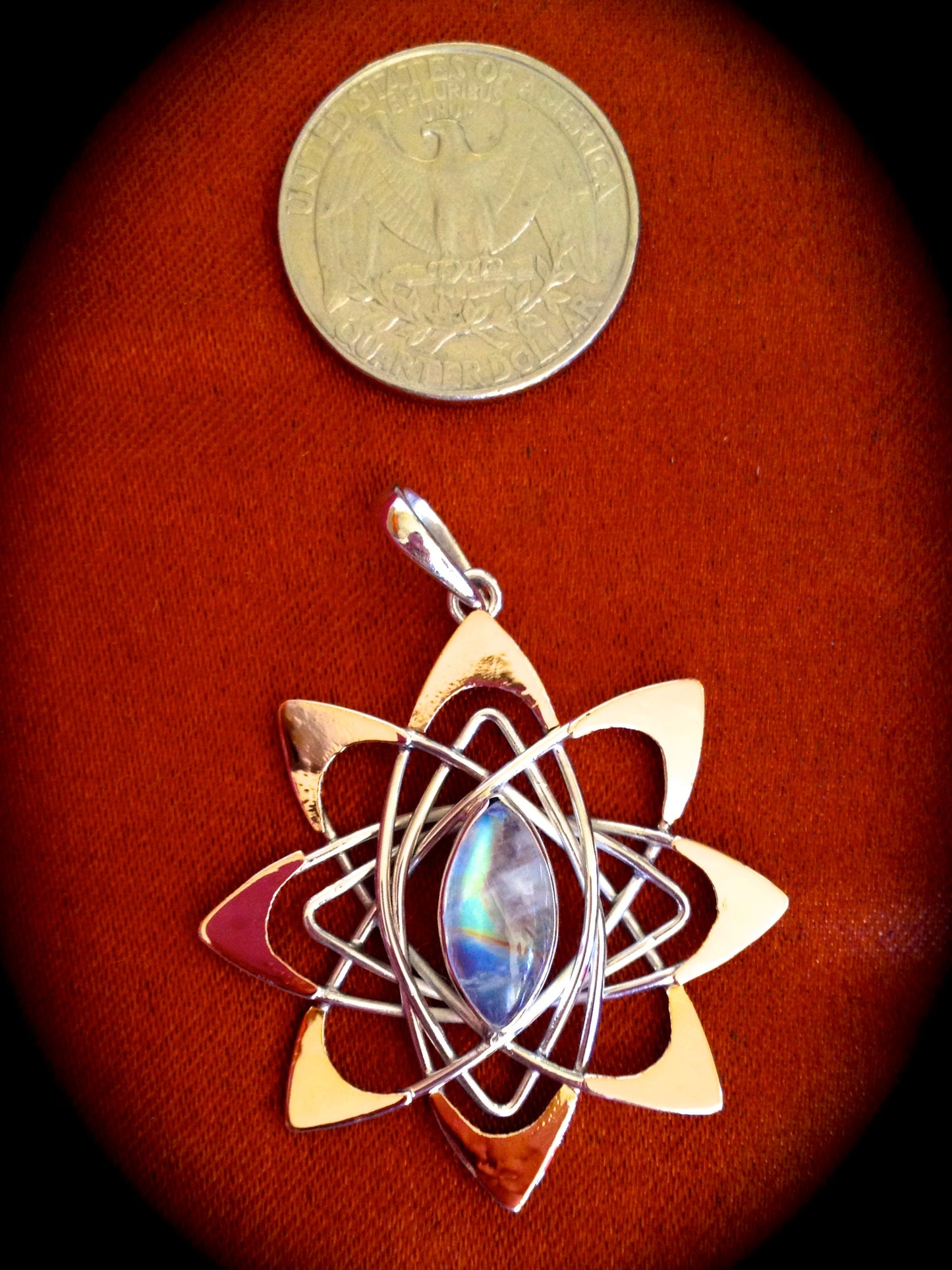 Pleiadean Star pendant Liquid Fire Mantra