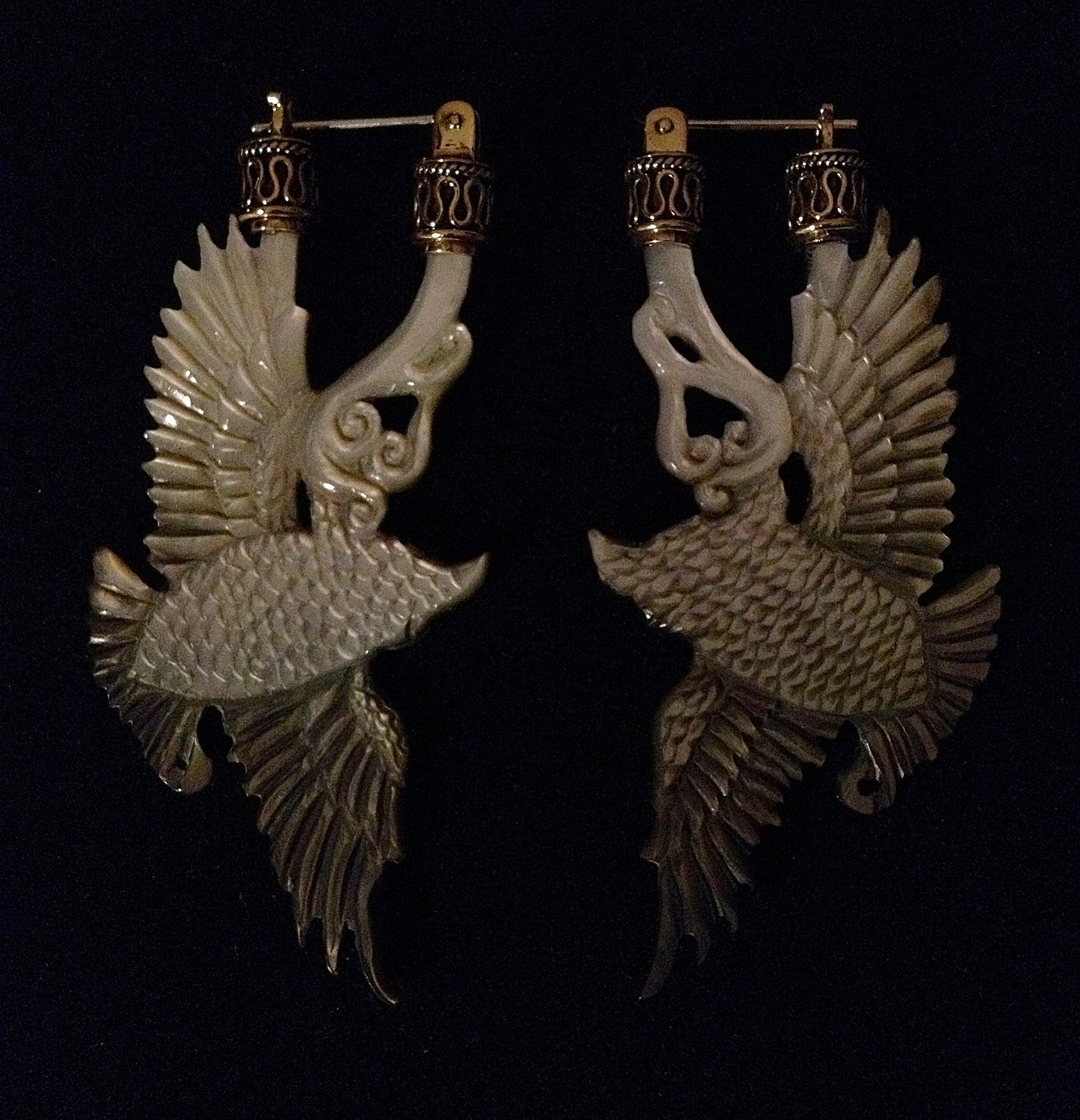 Owl Earrings Liquid Fire Mantra