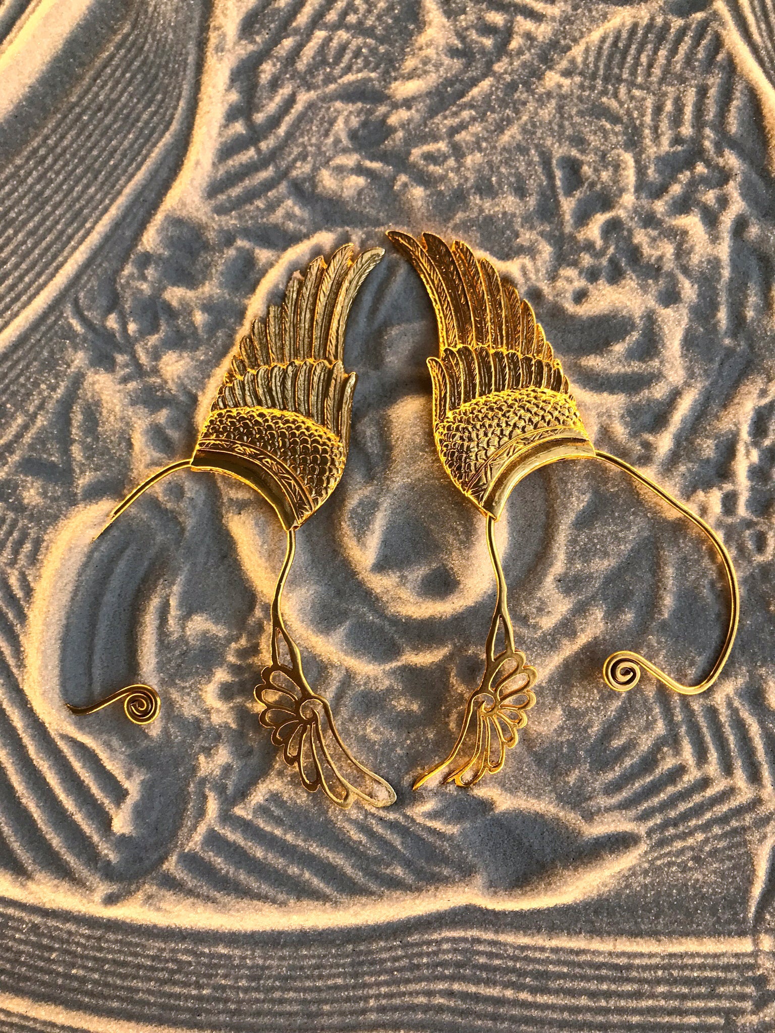 Wing Ear Cuffs - 24K Gold Plated Liquid Fire Mantra