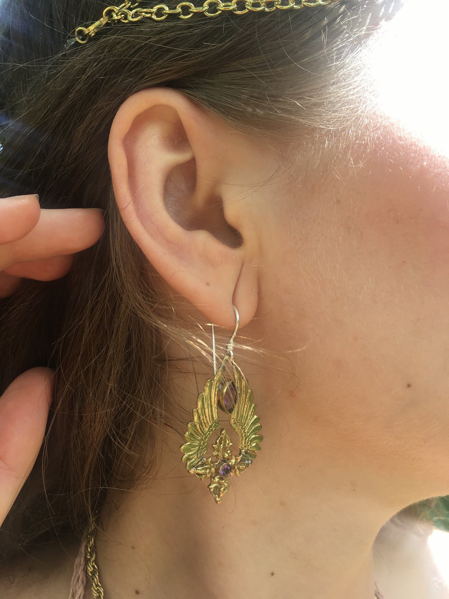 Flying Vajra Earrings Liquid Fire Mantra