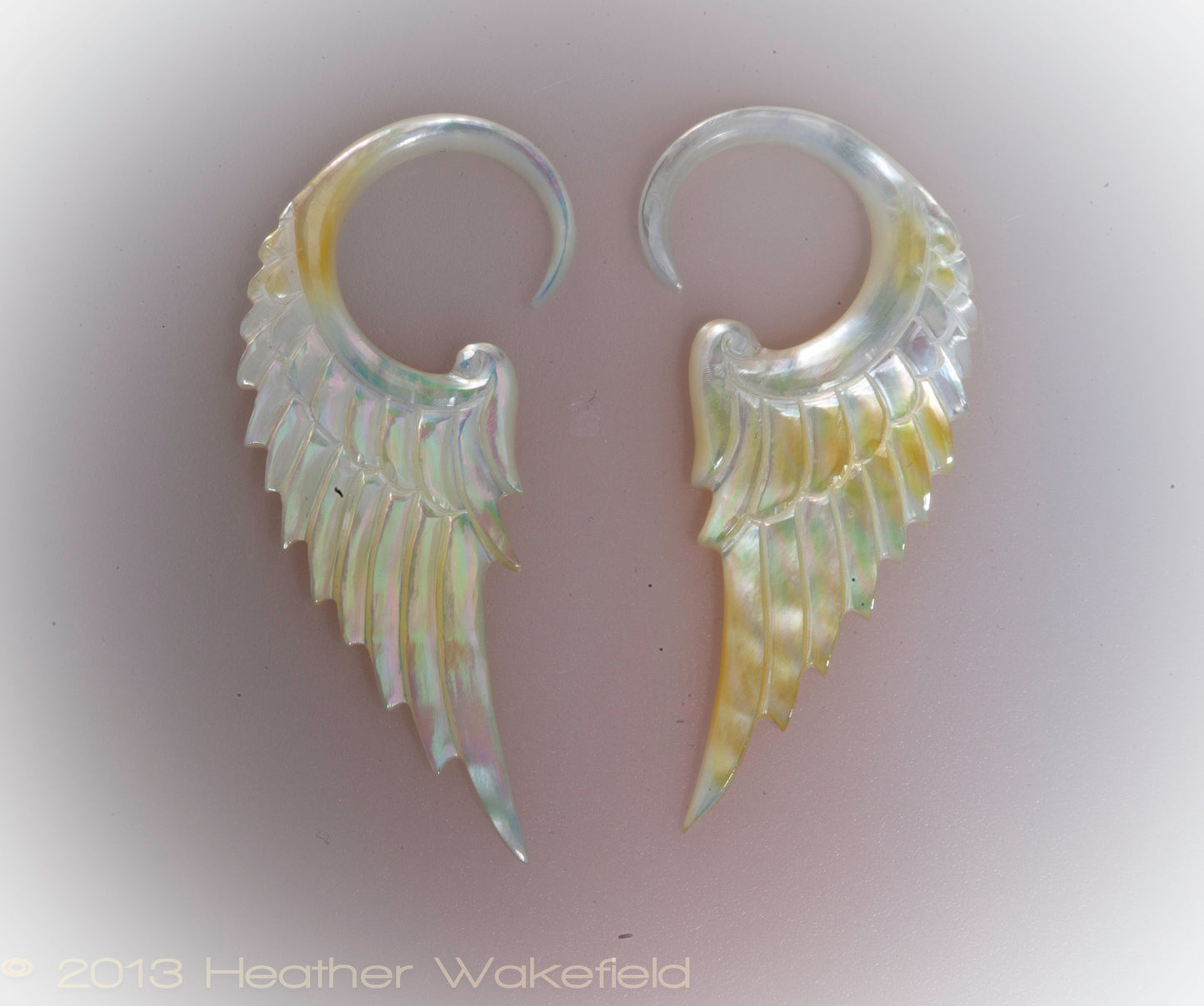 Angel Wing Gauged Earrings Liquid Fire Mantra