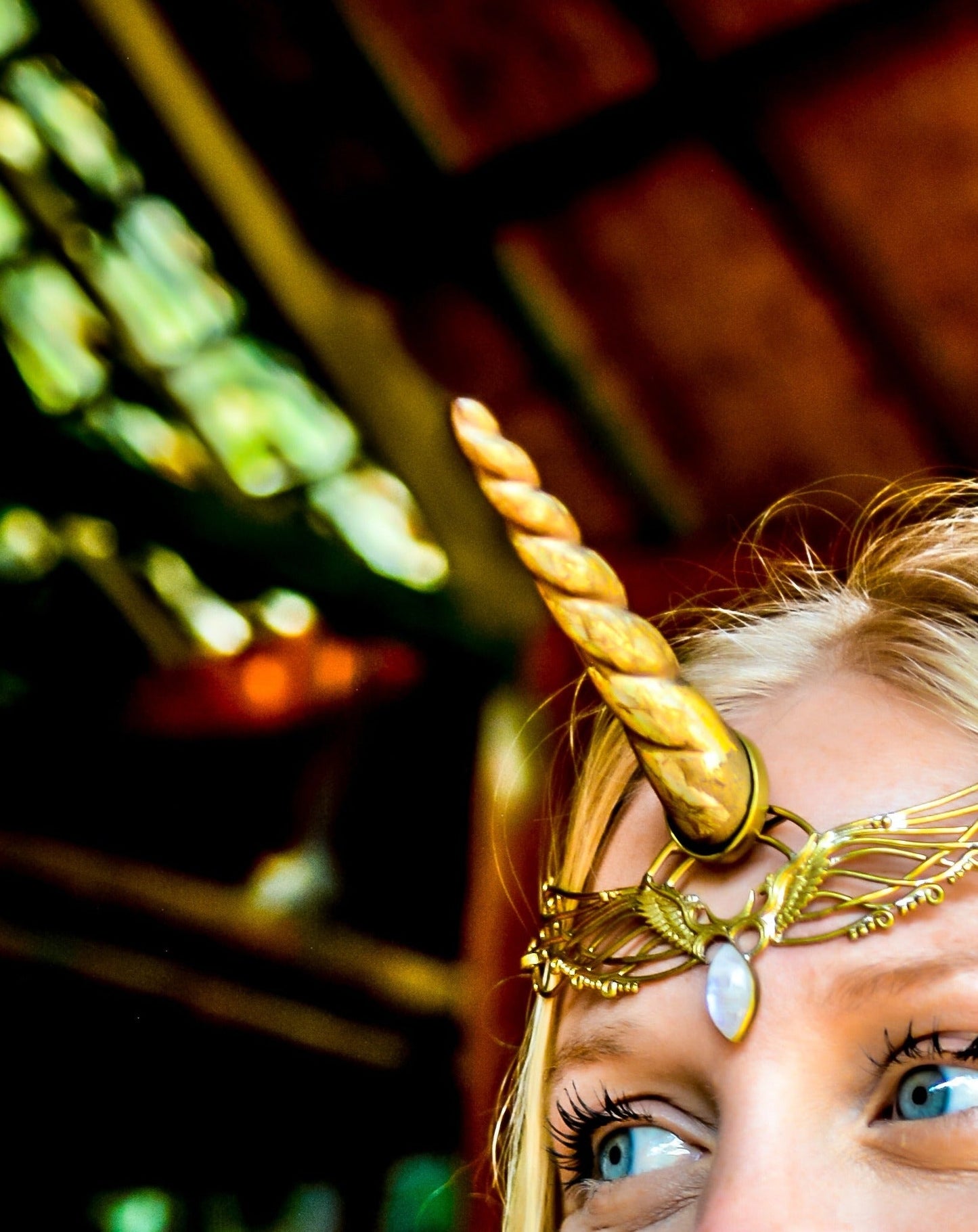 Unicorn Horn - Gold Rainbow Liquid Fire Mantra