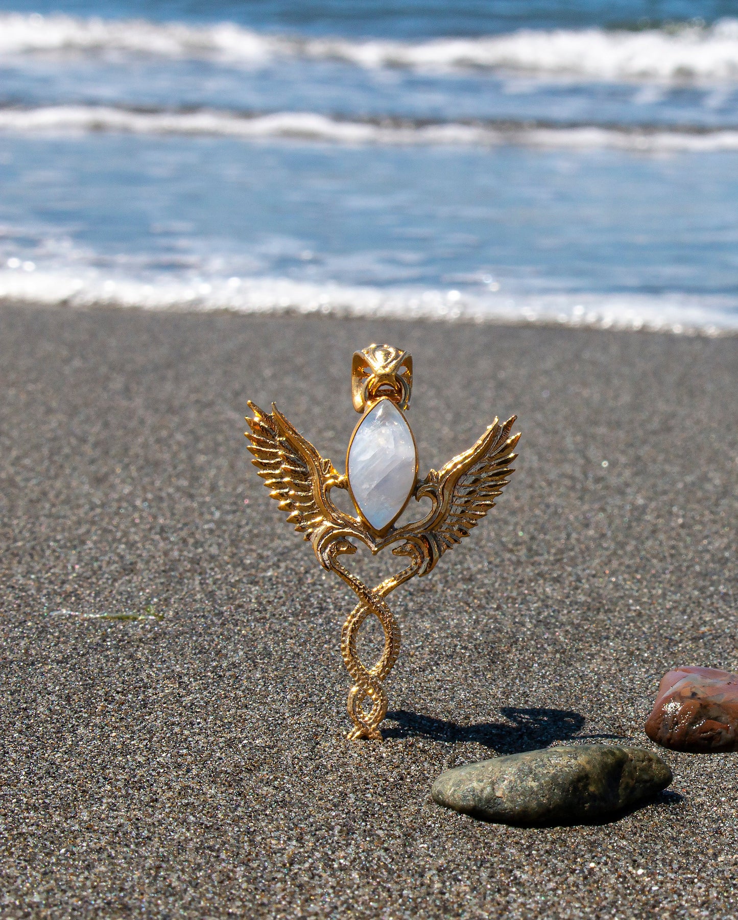 Caduceus Pendant - 24K Gold Plated