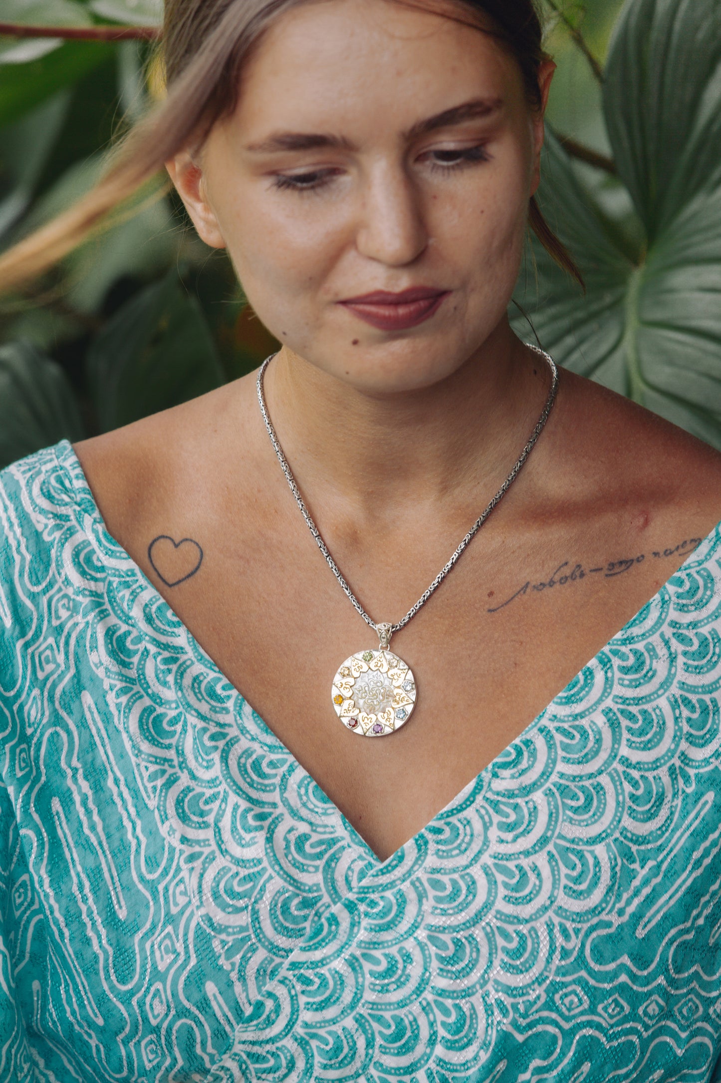 Compass of Love Pendant - Sterling Silver / 24K Gold Vermeil - Light Mother of Pearl
