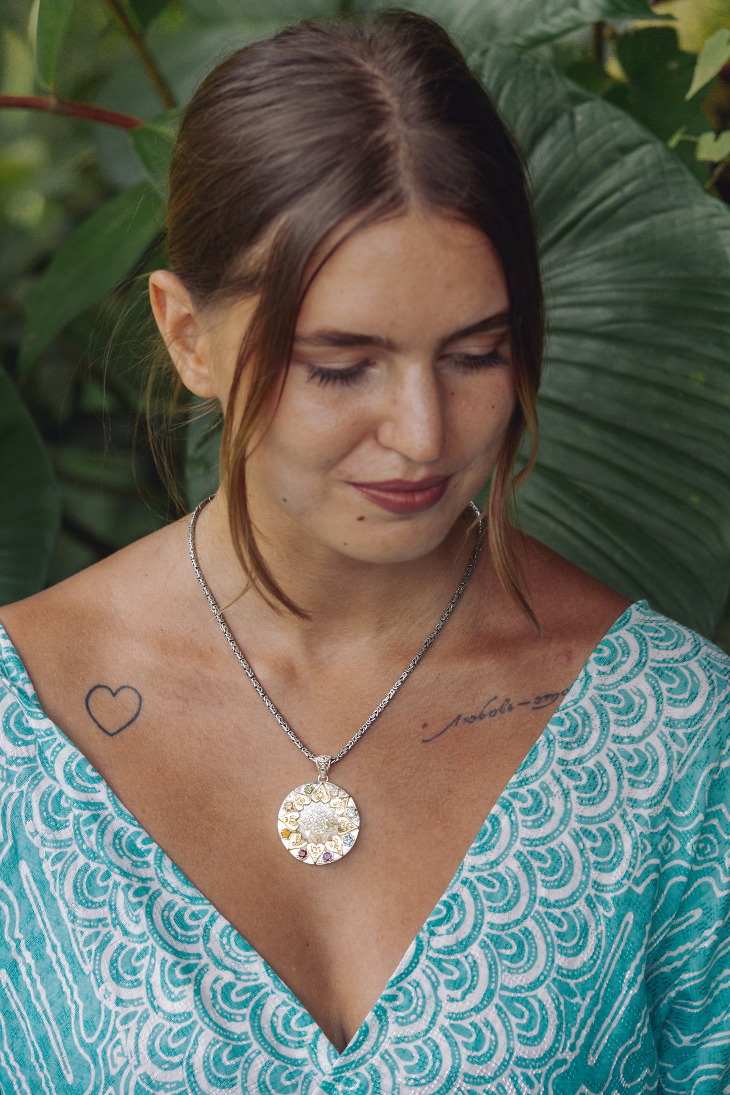 Compass of Love Pendant - Sterling Silver / 24K Gold Vermeil - Light Mother of Pearl