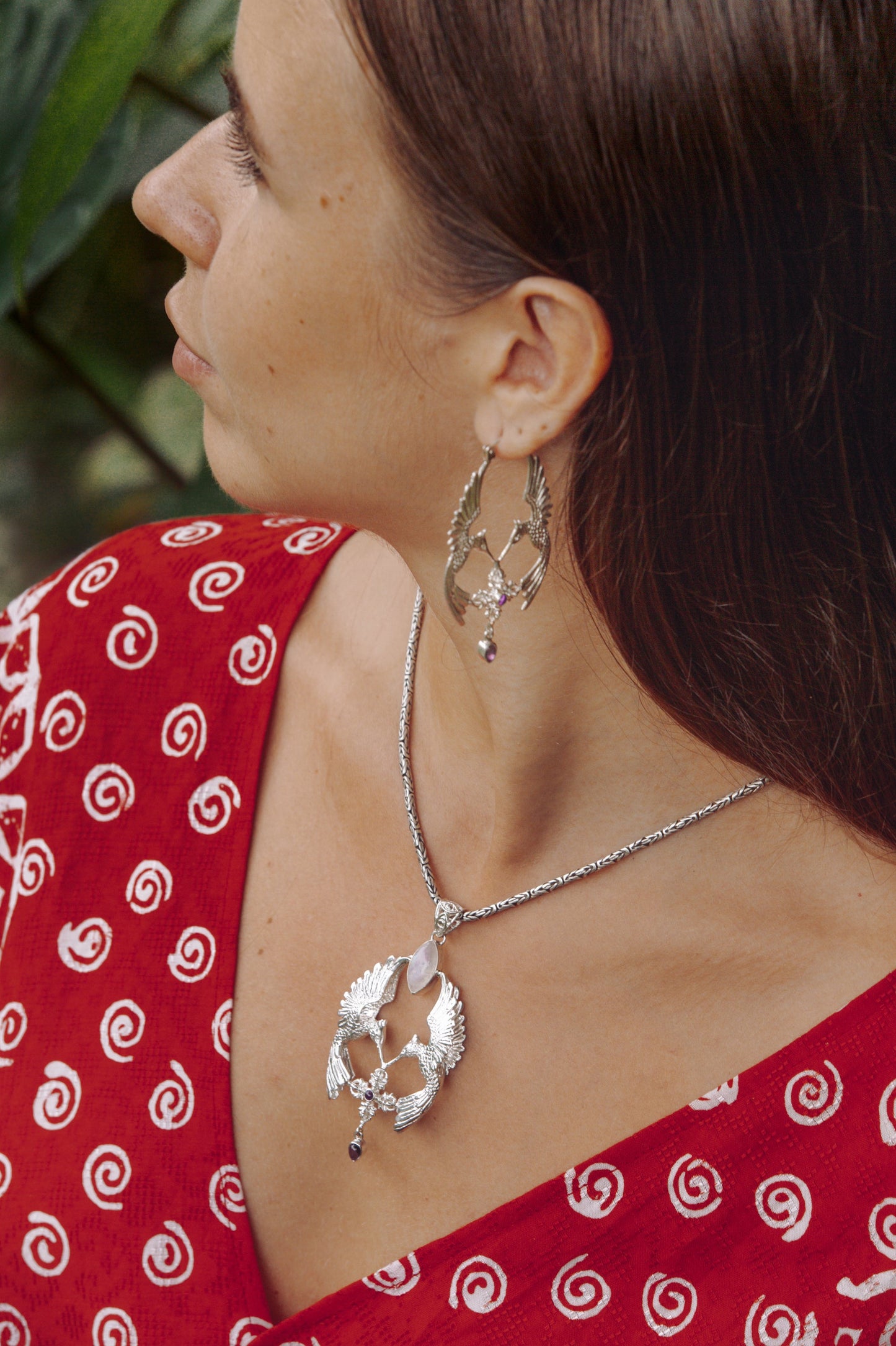 HumGaiaTri Earrings Liquid Fire Mantra
