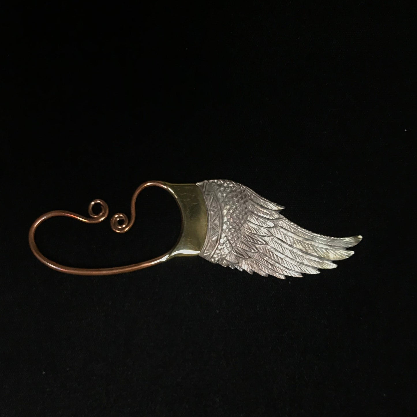 Wing Ear Cuffs - Light Mother of Pearl Liquid Fire Mantra