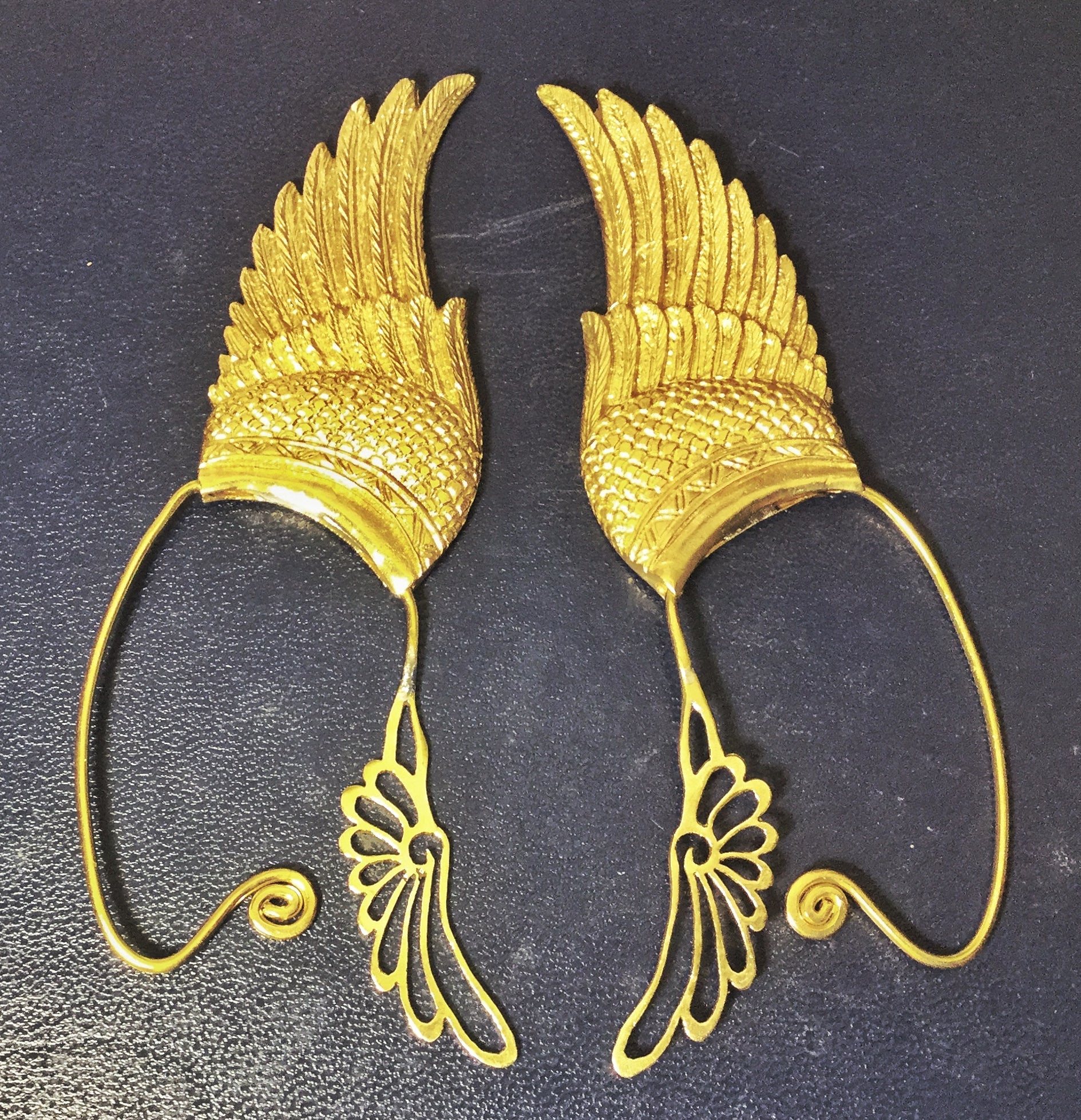 Wing Ear Cuffs - 24K Gold Plated Liquid Fire Mantra