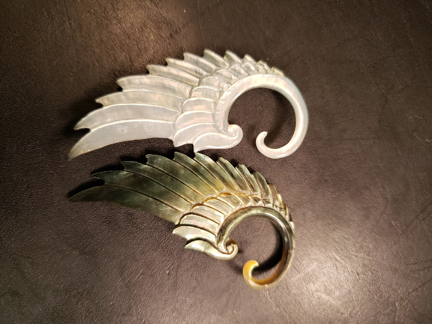 Angel Wing Gauged Earrings Liquid Fire Mantra