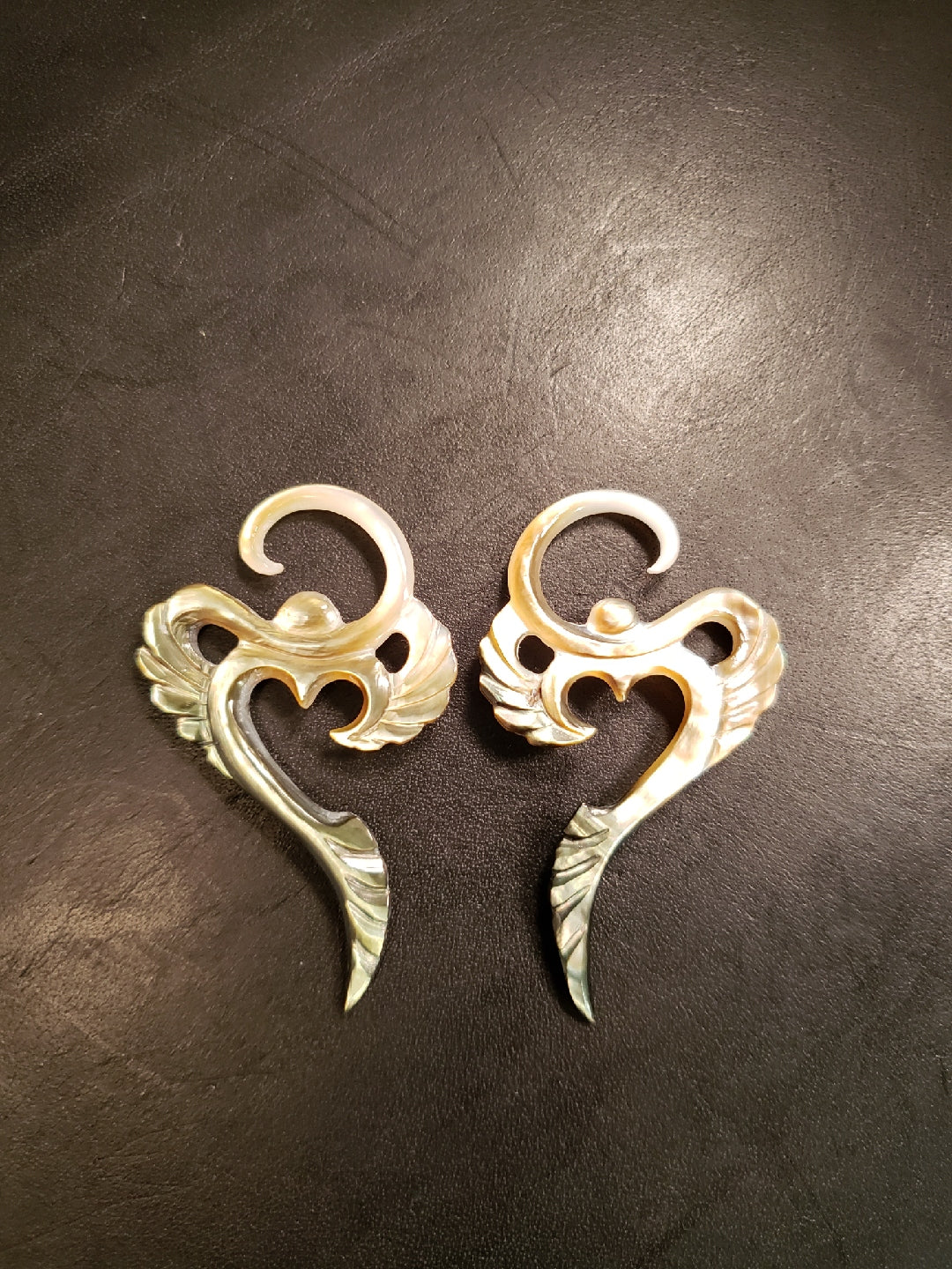 Winged Om Gauged Earrings Liquid Fire Mantra