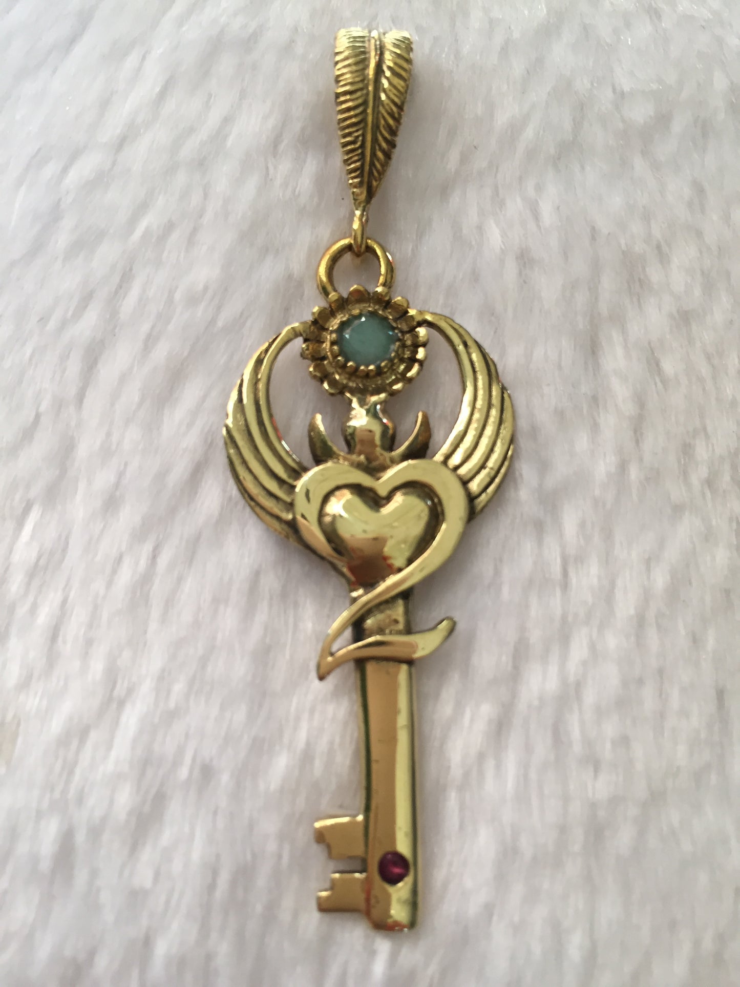 Gratitude Key Pendant - Brass