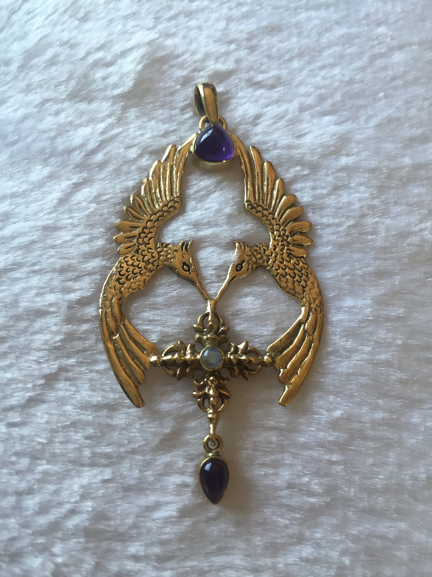 HumGaiaTri 2D Pendant - Brass