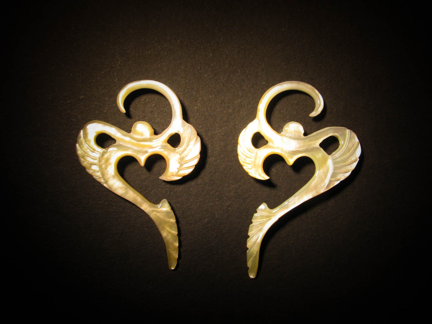 Winged Om Gauged Earrings Liquid Fire Mantra
