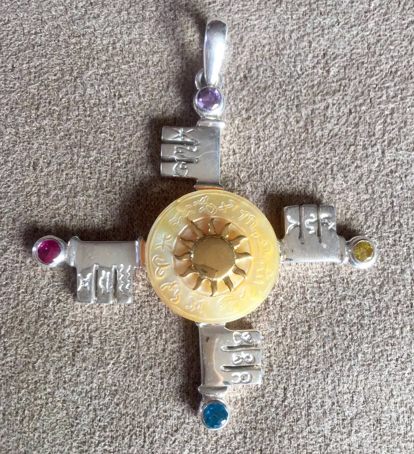 Zodiac Key Pendant Liquid Fire Mantra