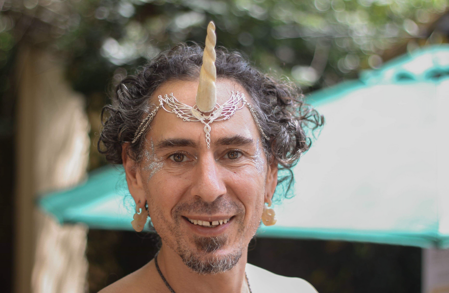 Unicorn Horn - Silver Rainbow Liquid Fire Mantra