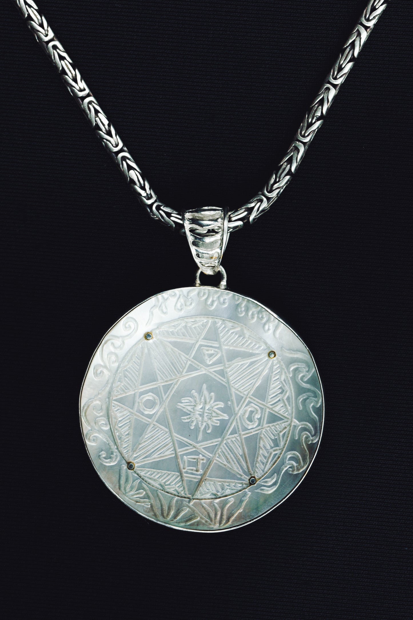 Silver Compass Pendant