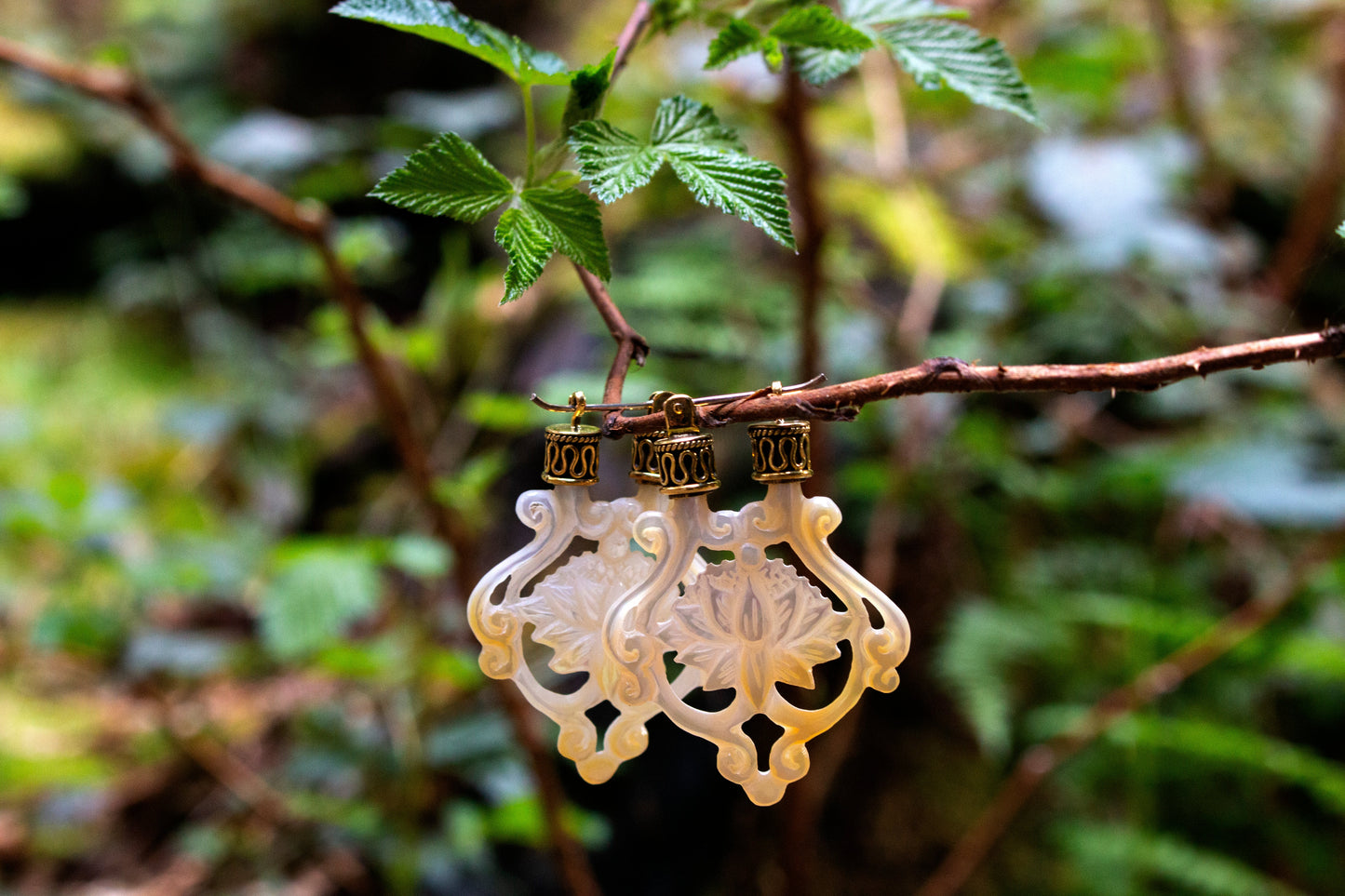 Lotus Earrings Liquid Fire Mantra