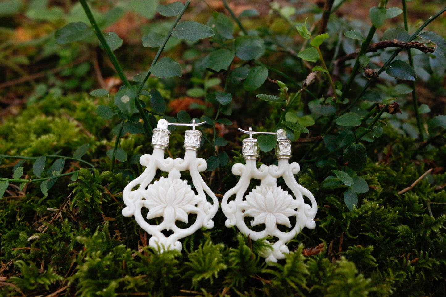 Lotus Earrings Liquid Fire Mantra