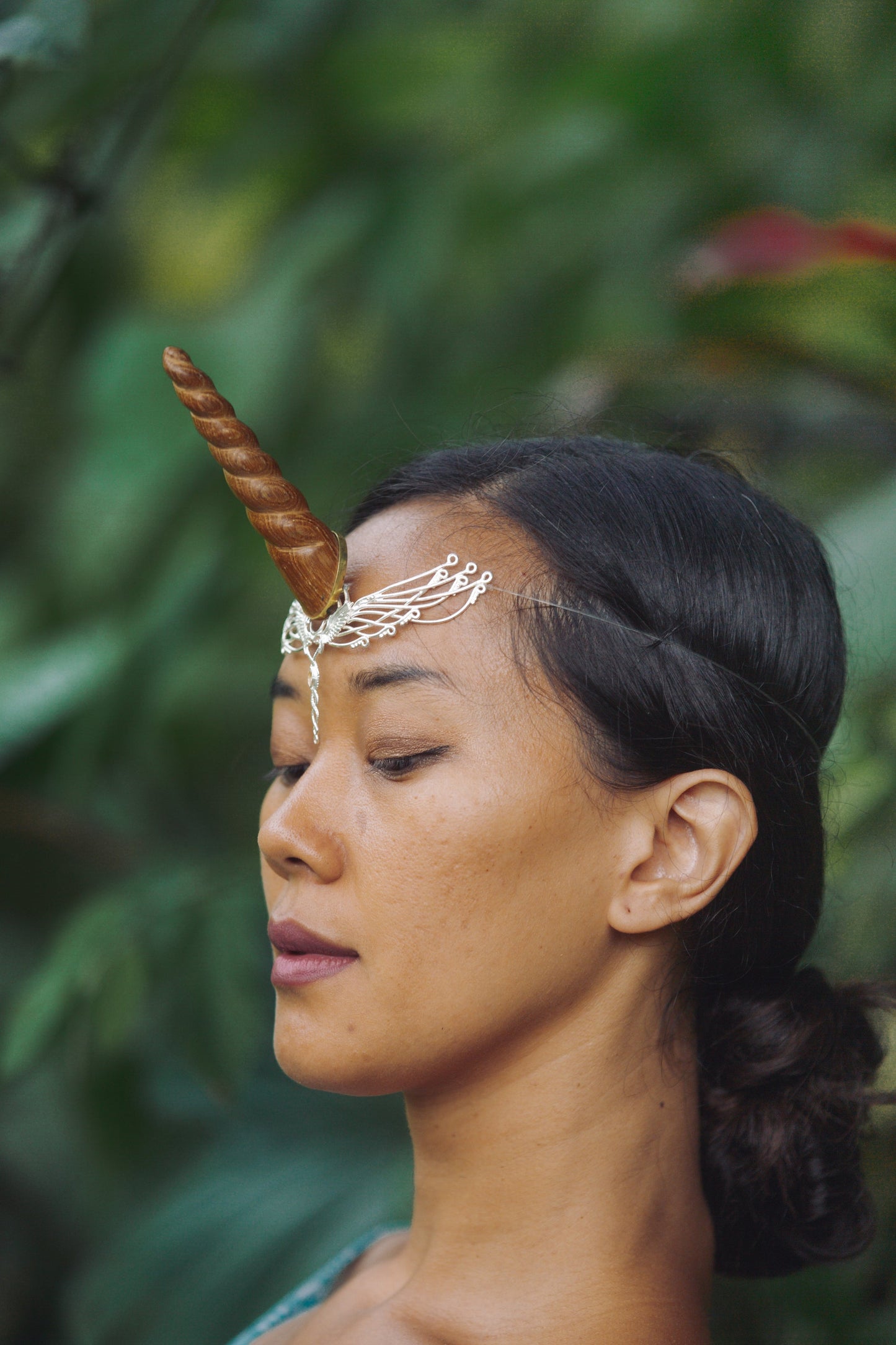 Unicorn Horn - Natural Wood Liquid Fire Mantra