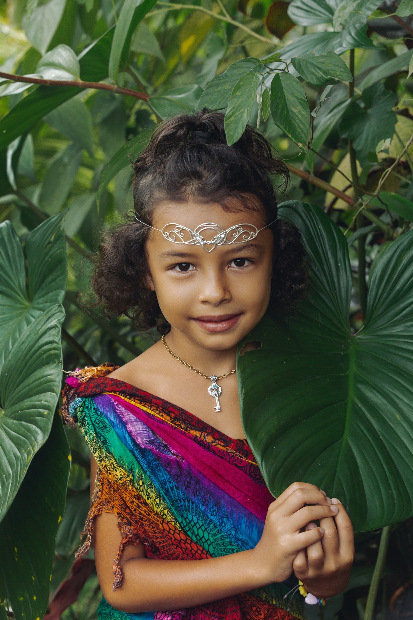 Love Key Pendant - Silver Liquid Fire Mantra