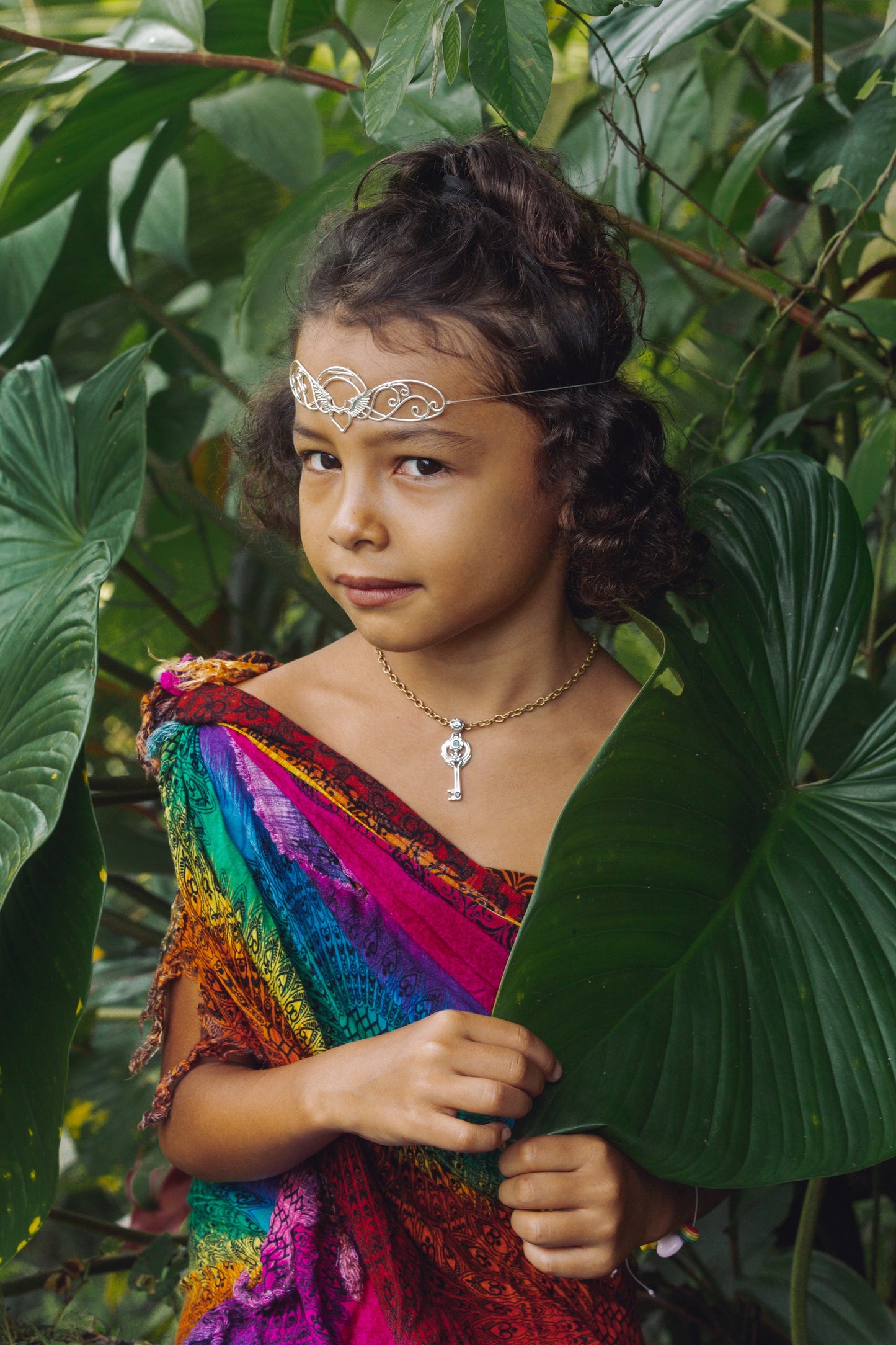 Love Key Pendant - Silver Liquid Fire Mantra