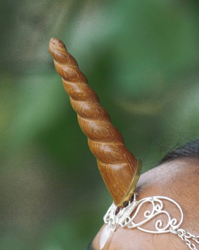 unicorn horn natural wood