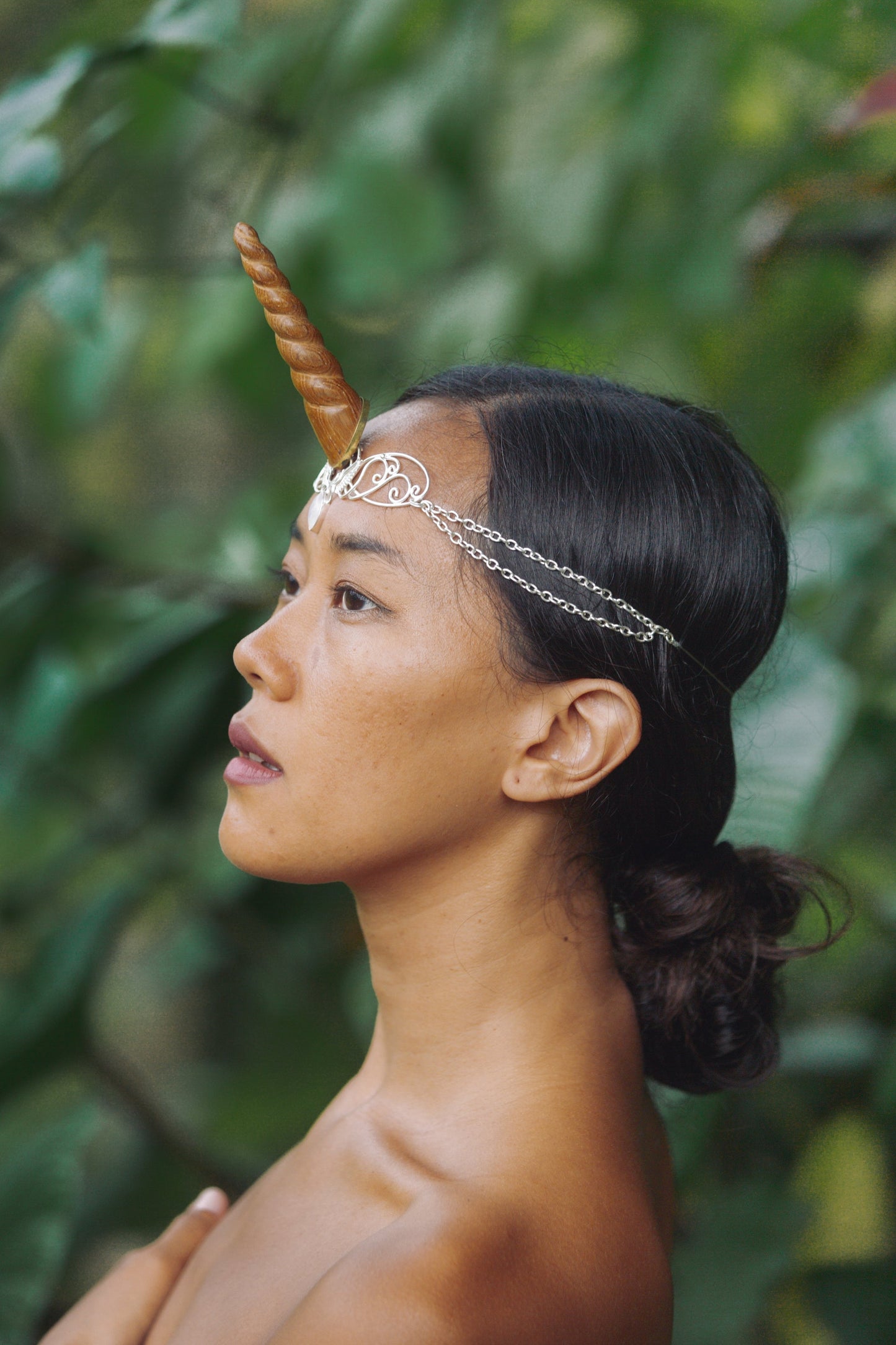 Unicorn Horn - Natural Wood Liquid Fire Mantra