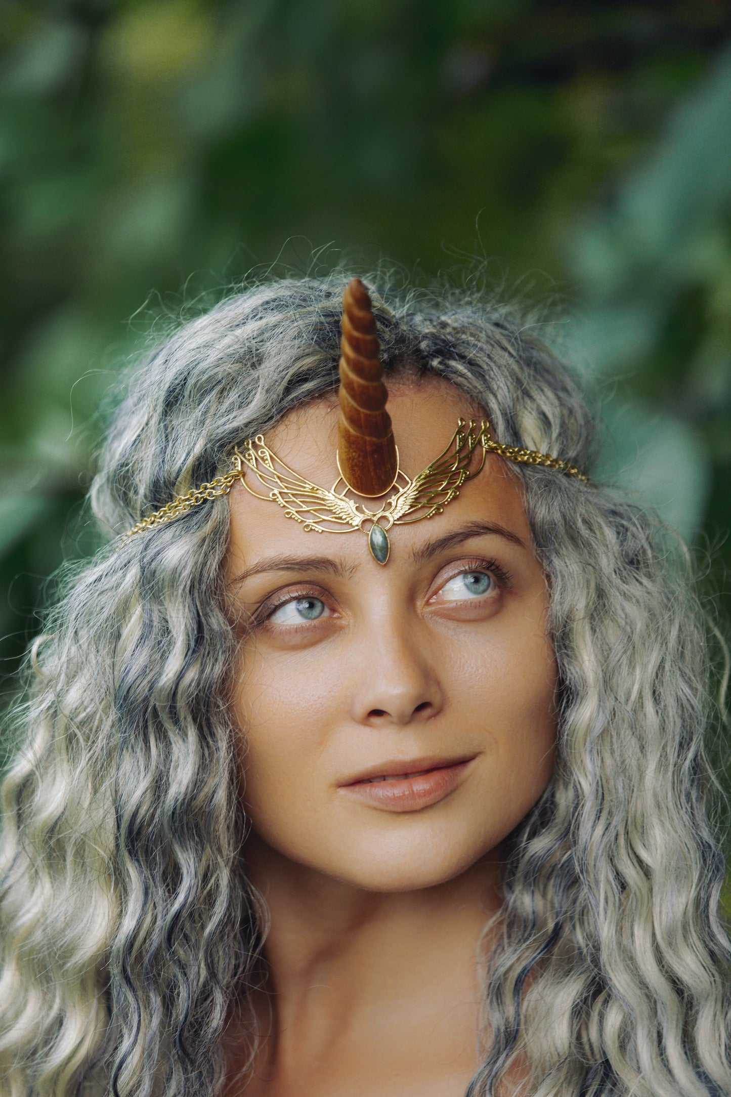 Wing Tiara - Brass Liquid Fire Mantra