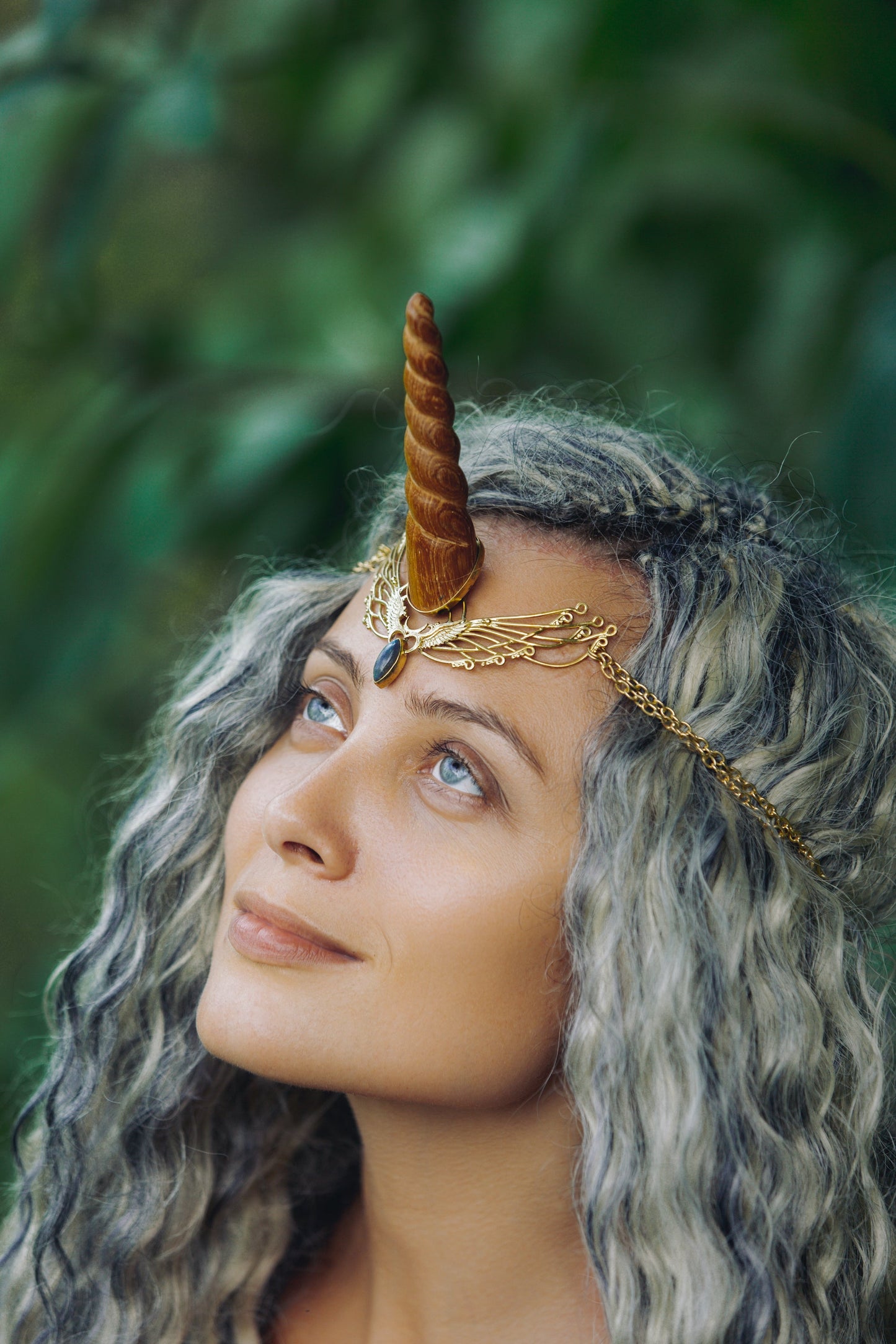 Unicorn Horn - Natural Wood Liquid Fire Mantra