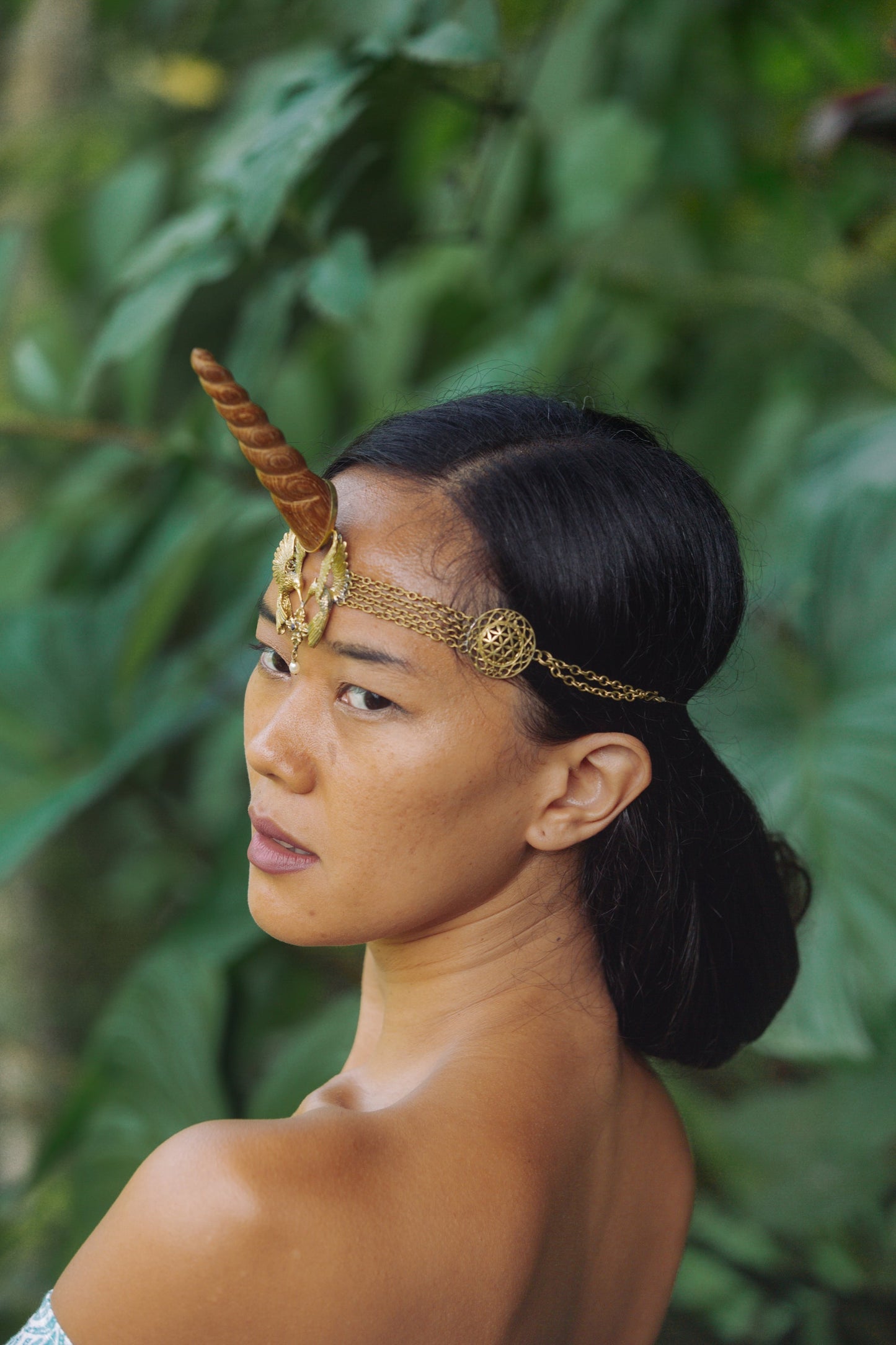 Unicorn Horn - Natural Wood Liquid Fire Mantra