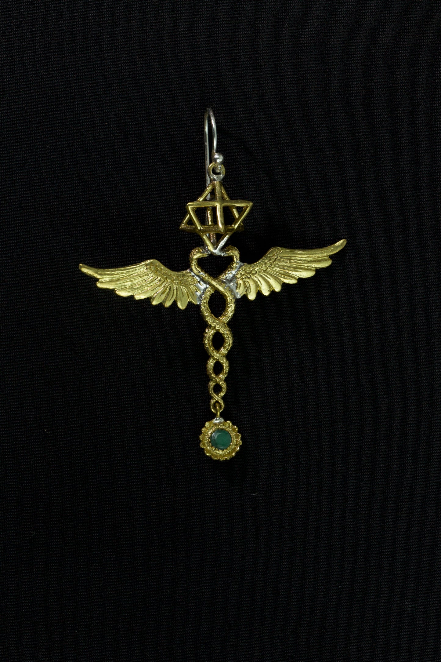 caduceus merkaba earrings