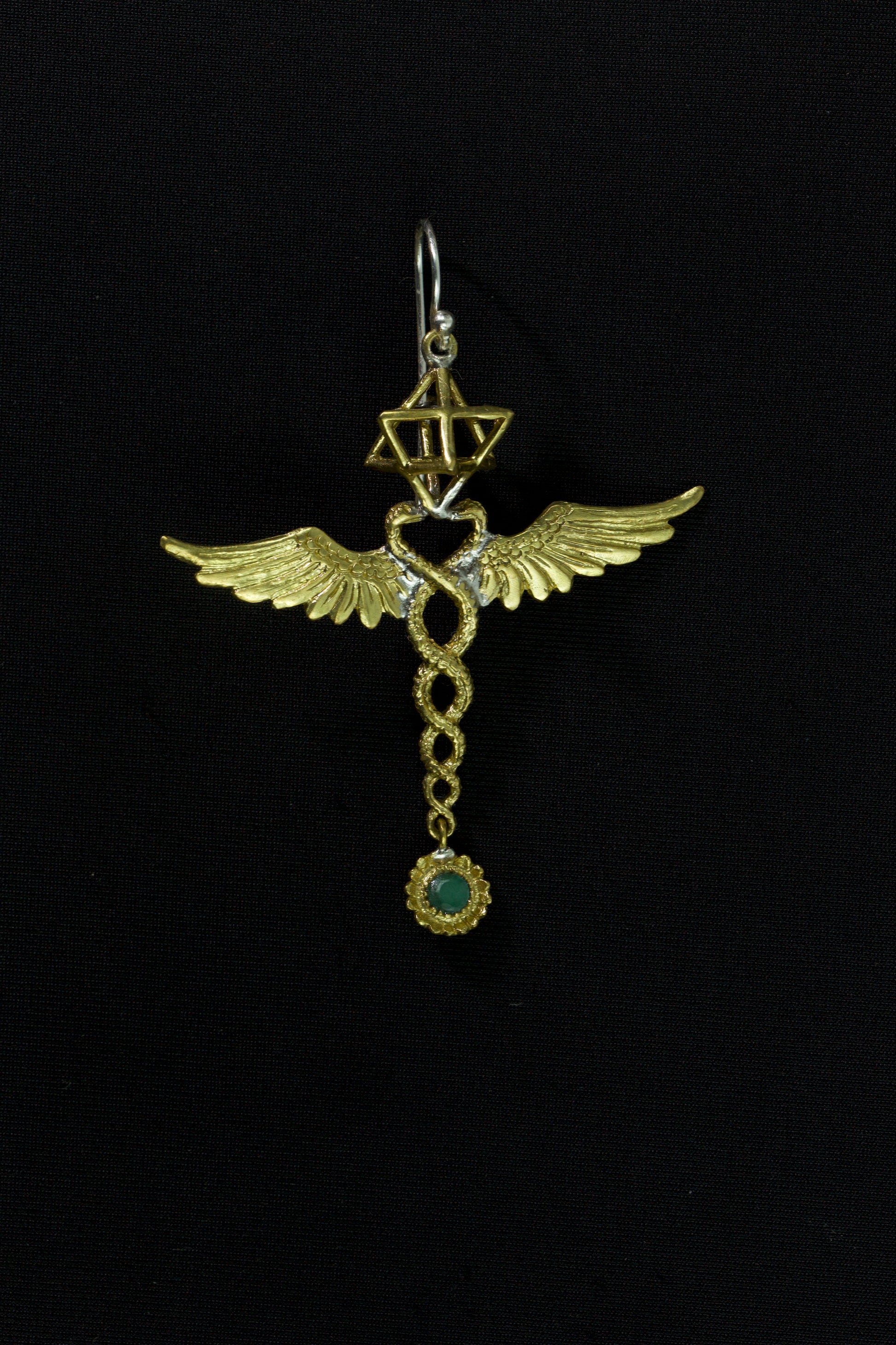 caduceus merkaba earrings