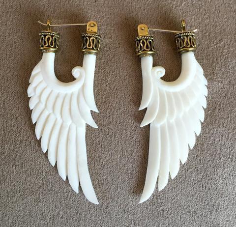 Angel Wing Earrings Liquid Fire Mantra