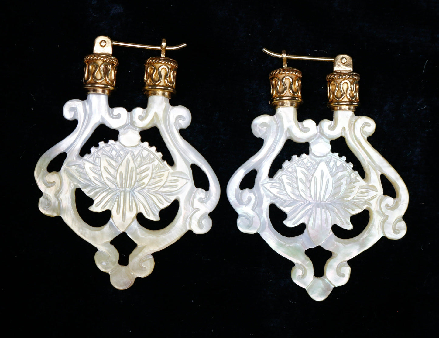 Lotus Earrings Liquid Fire Mantra
