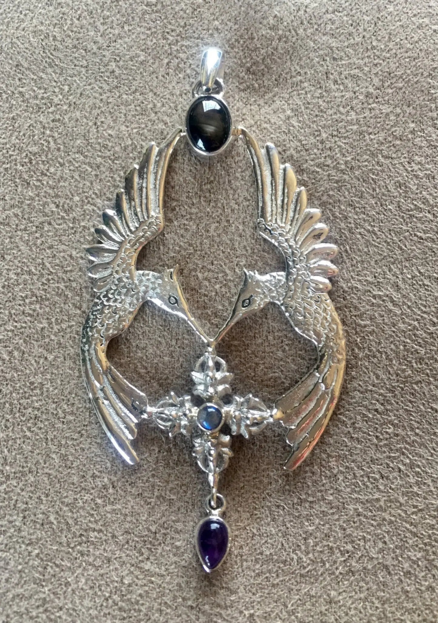 HumGaiaTri 2D Pendant sterling silver