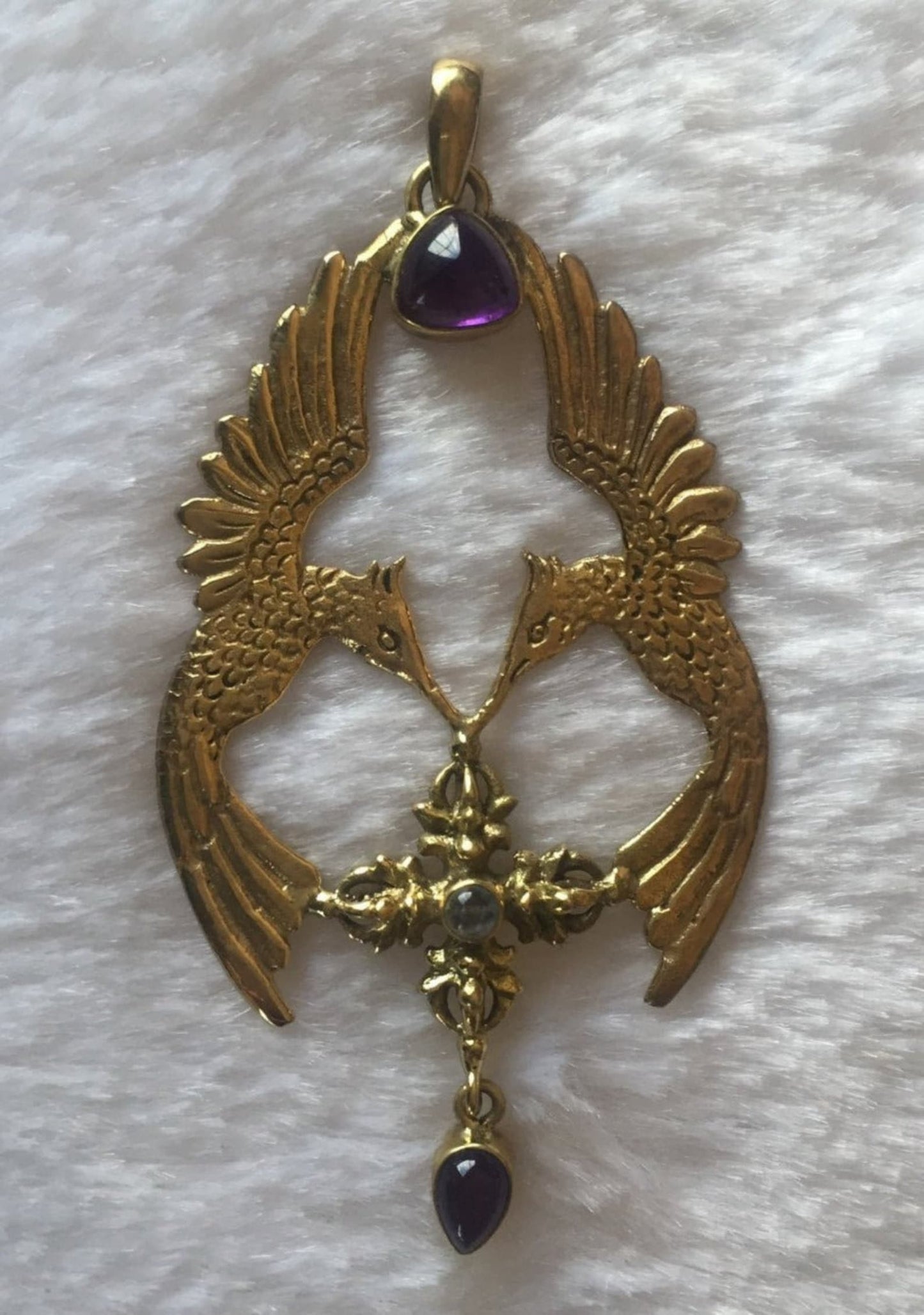 HumGaiaTri 2D Pendant - Brass