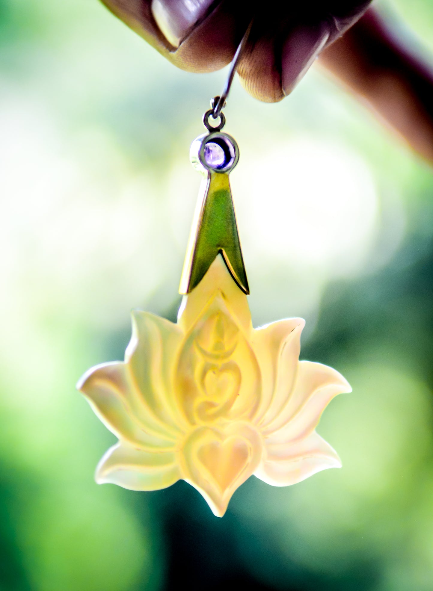 Lotus Om Drop Earrings