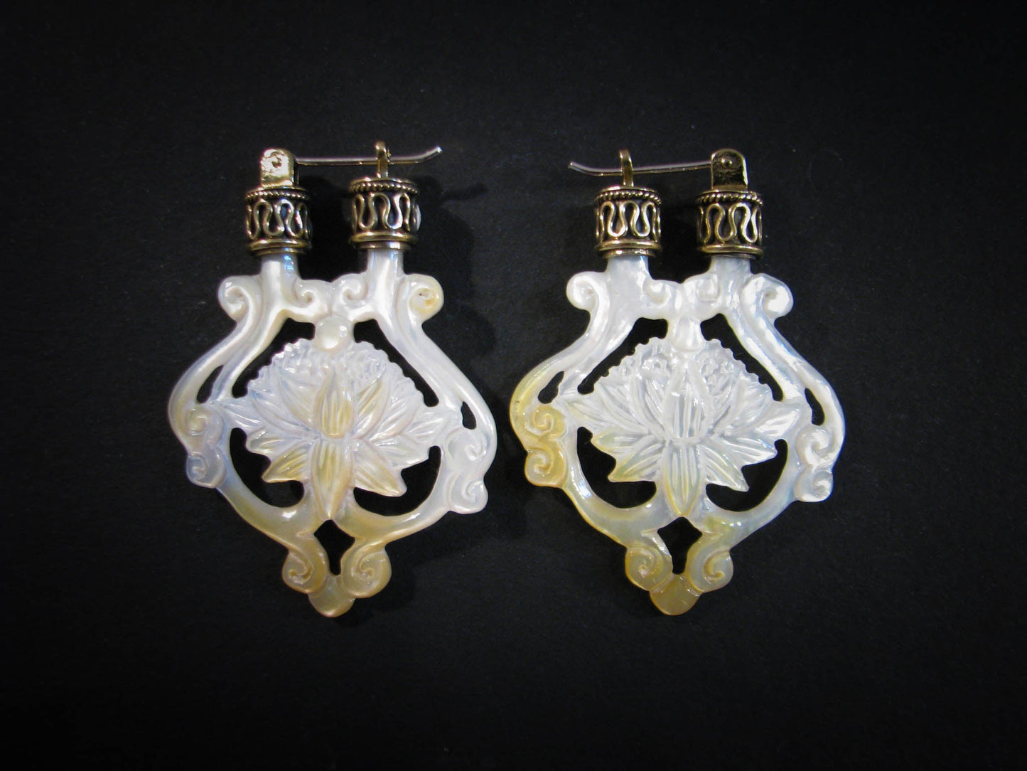 Lotus Earrings Liquid Fire Mantra