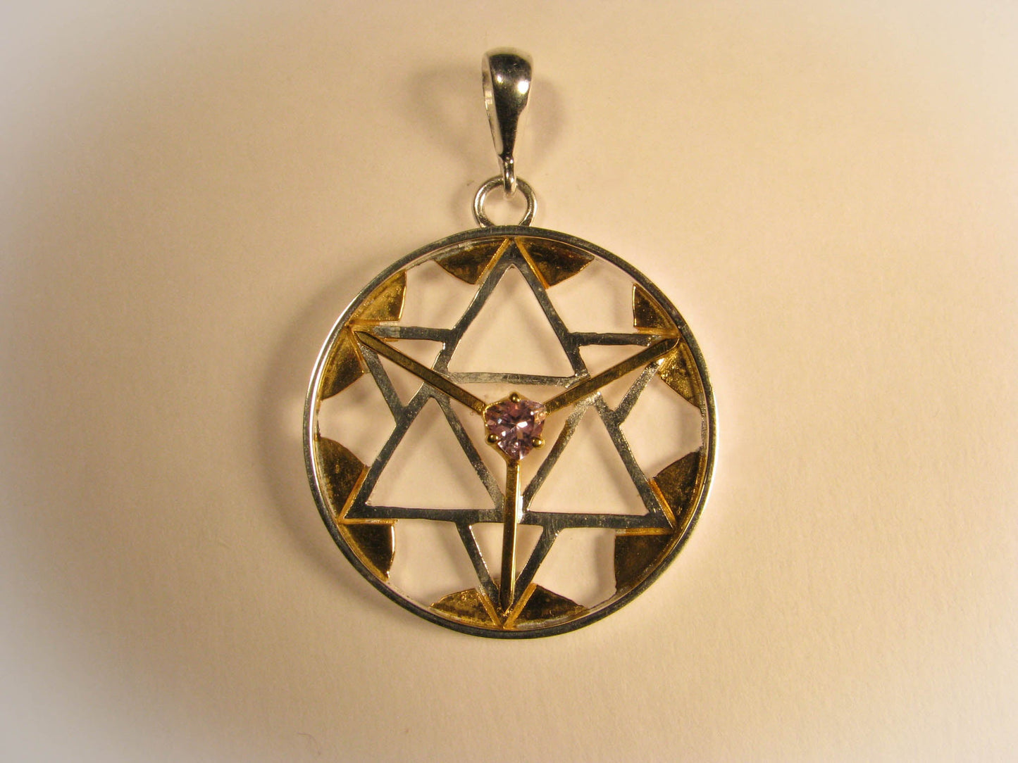 Merkaba Star Pendant Liquid Fire Mantra
