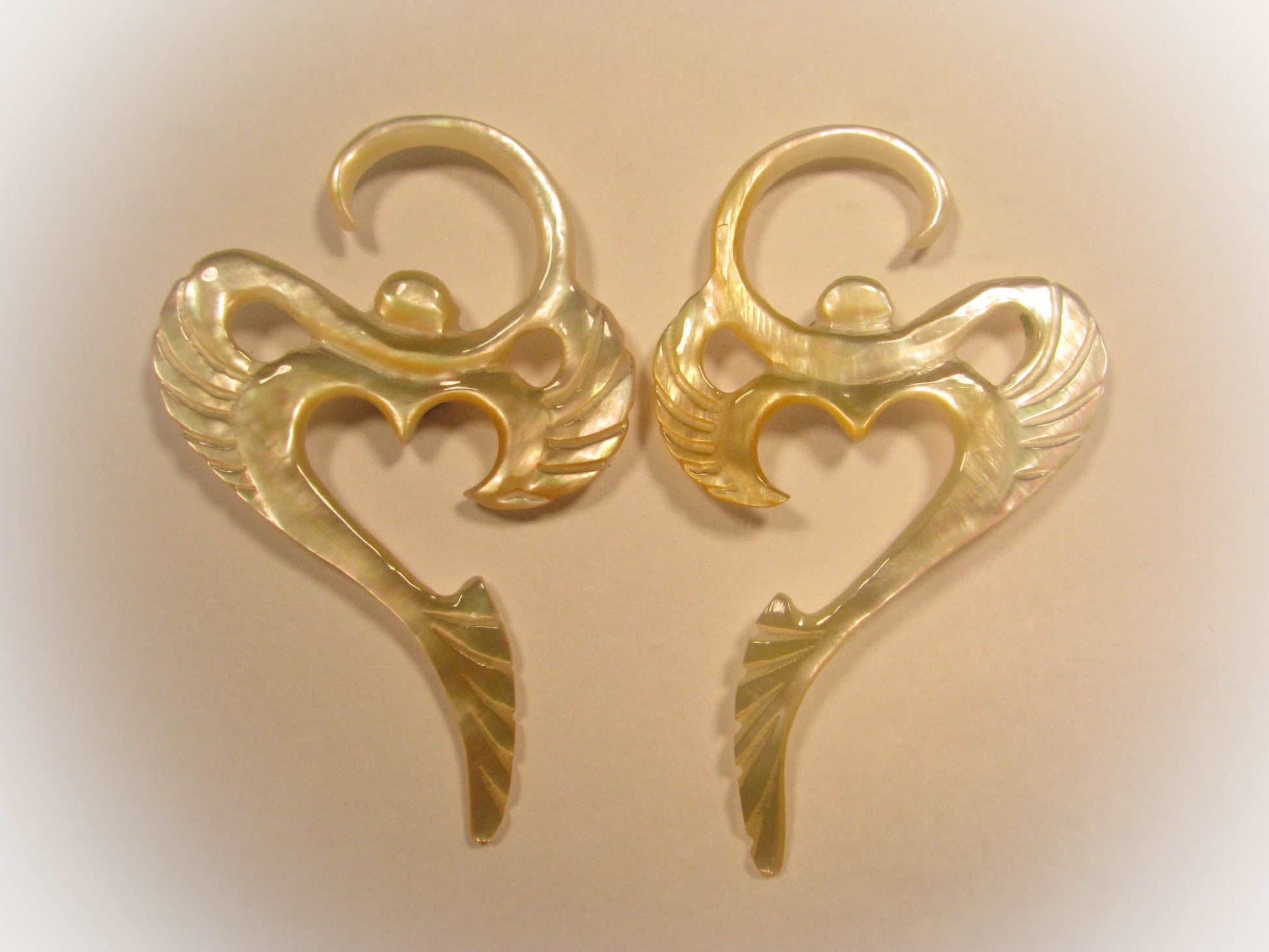 Winged Om Gauged Earrings Liquid Fire Mantra