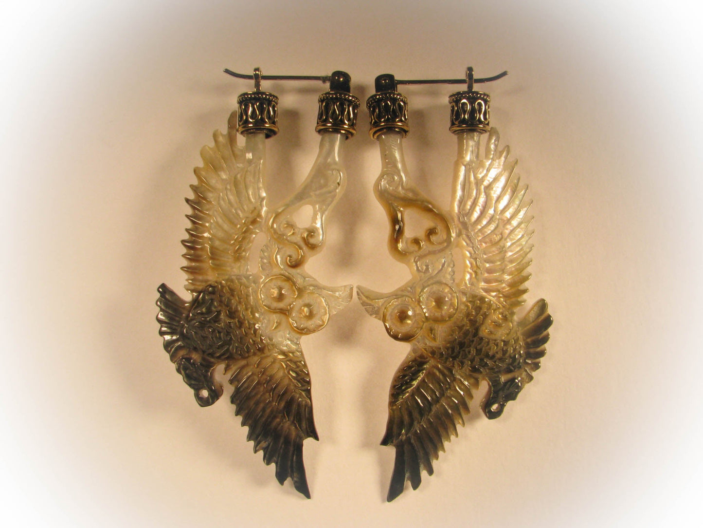 Owl Earrings Liquid Fire Mantra