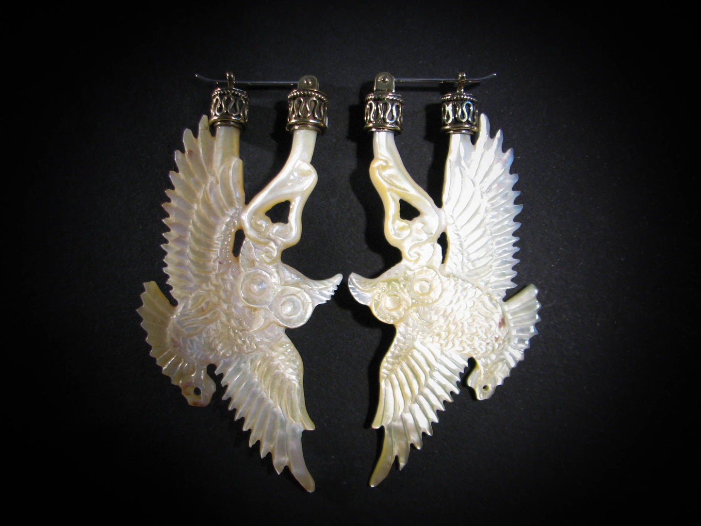 Owl Earrings Liquid Fire Mantra