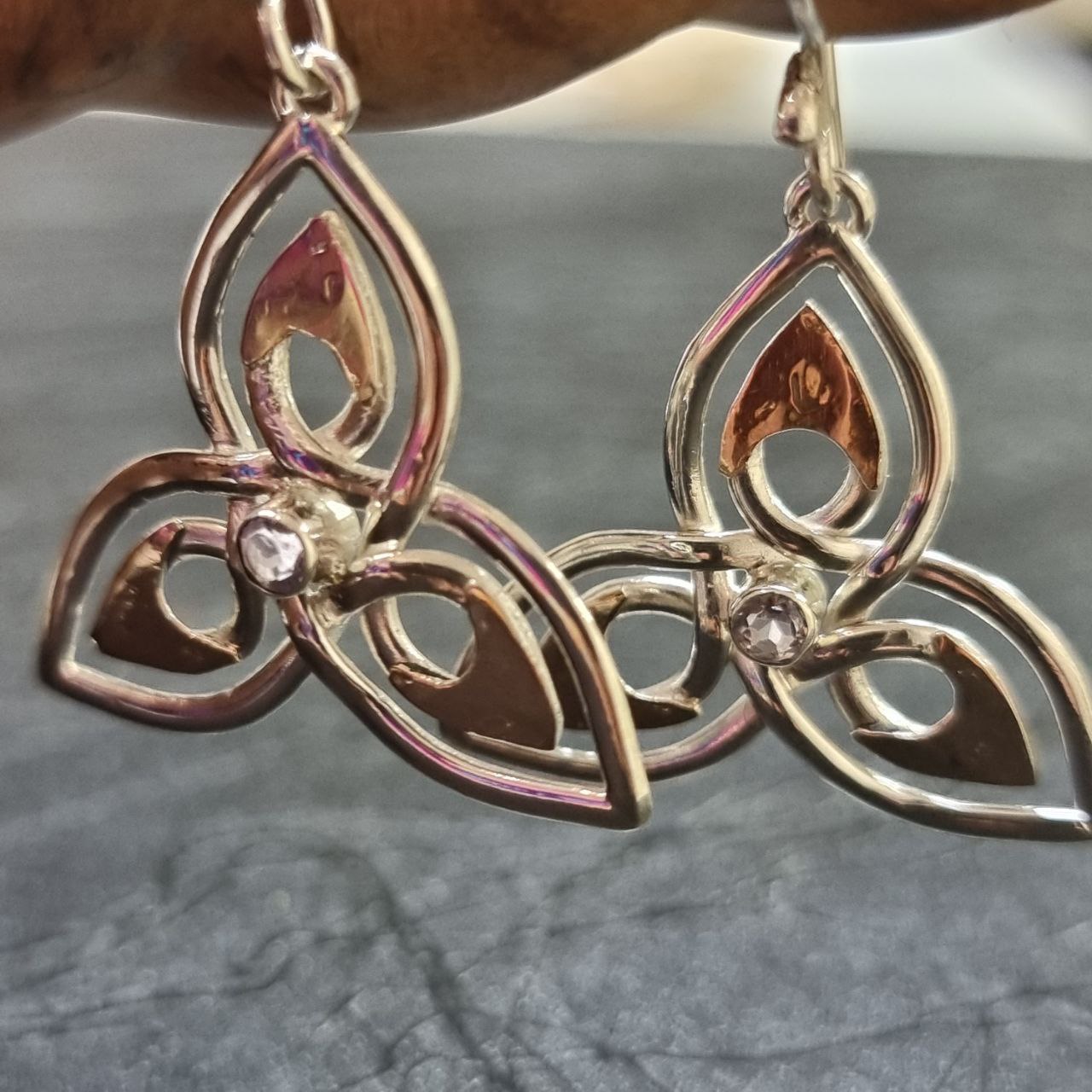 Trisula Earrings Liquid Fire Mantra